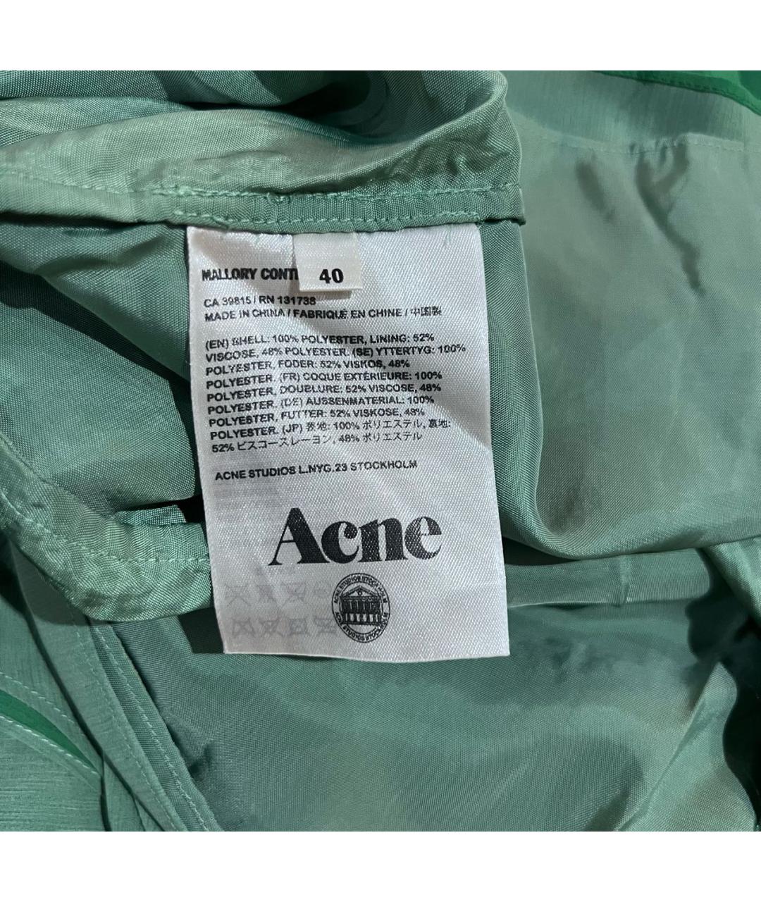 ACNE STUDIOS Зеленое полиэстеровое коктейльное платье, фото 5
