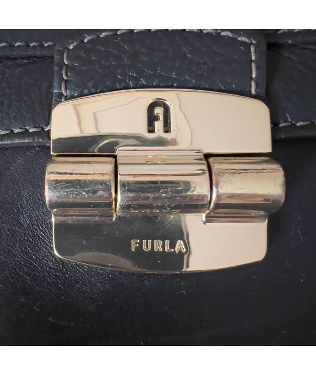 FURLA Черная кожаная сумка через плечо, фото 4
