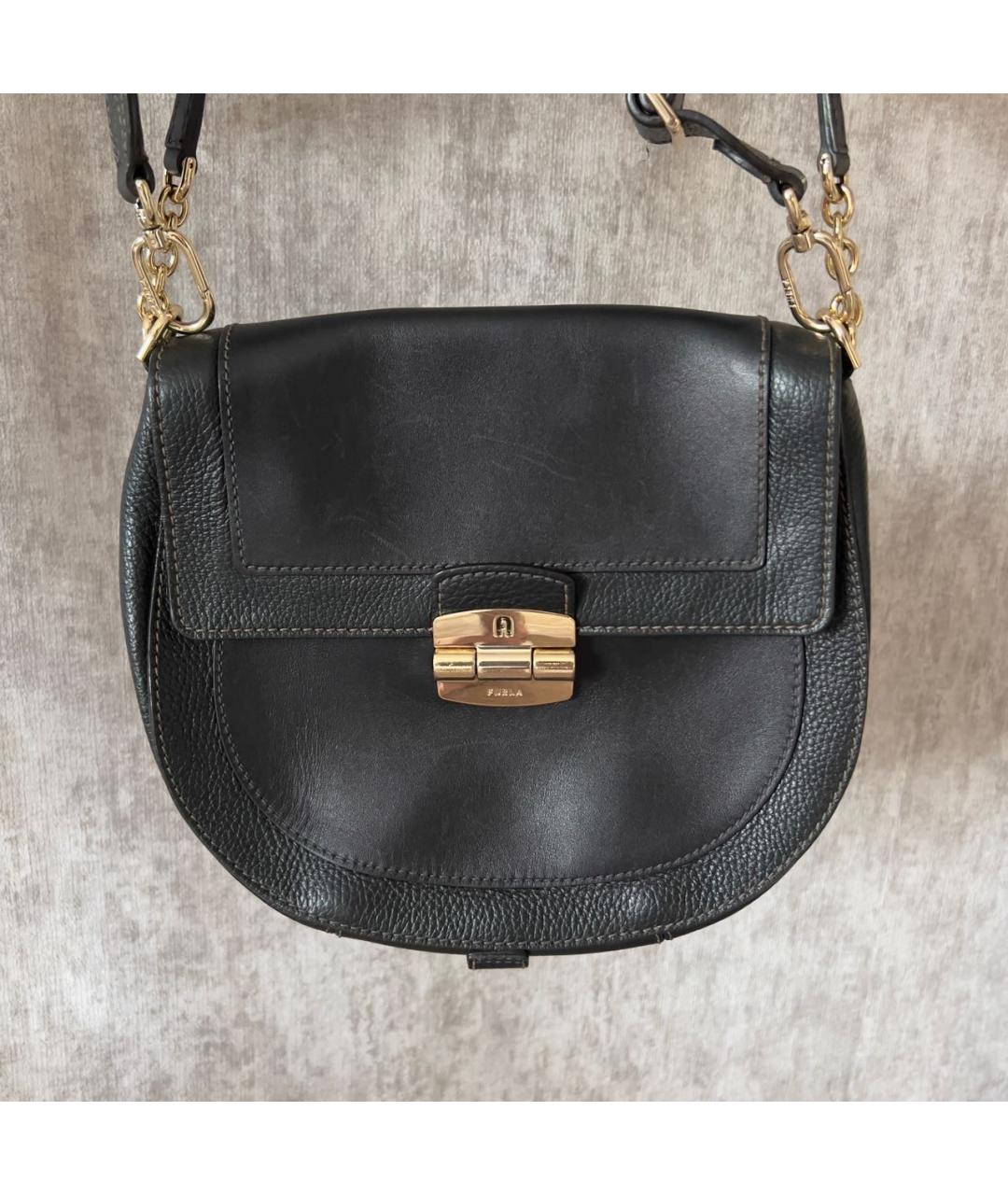 FURLA Черная кожаная сумка через плечо, фото 2