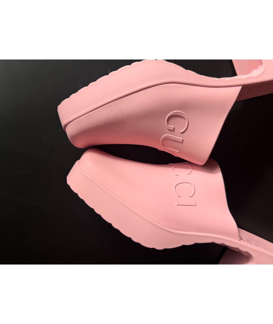 GUCCI Розовые резиновые сабо, фото 6