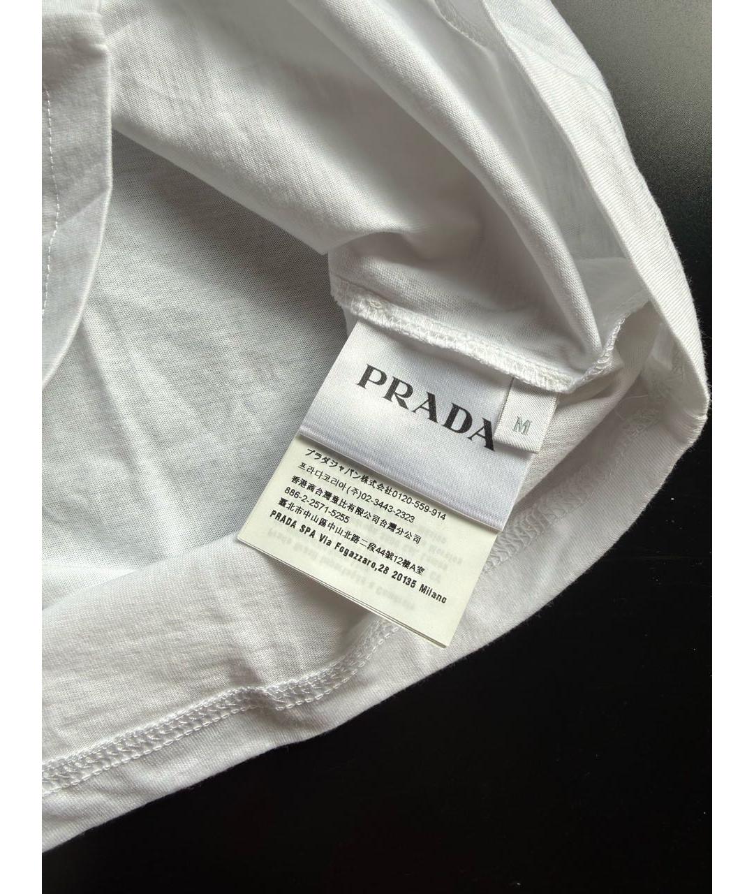 PRADA Белая хлопковая футболка, фото 5