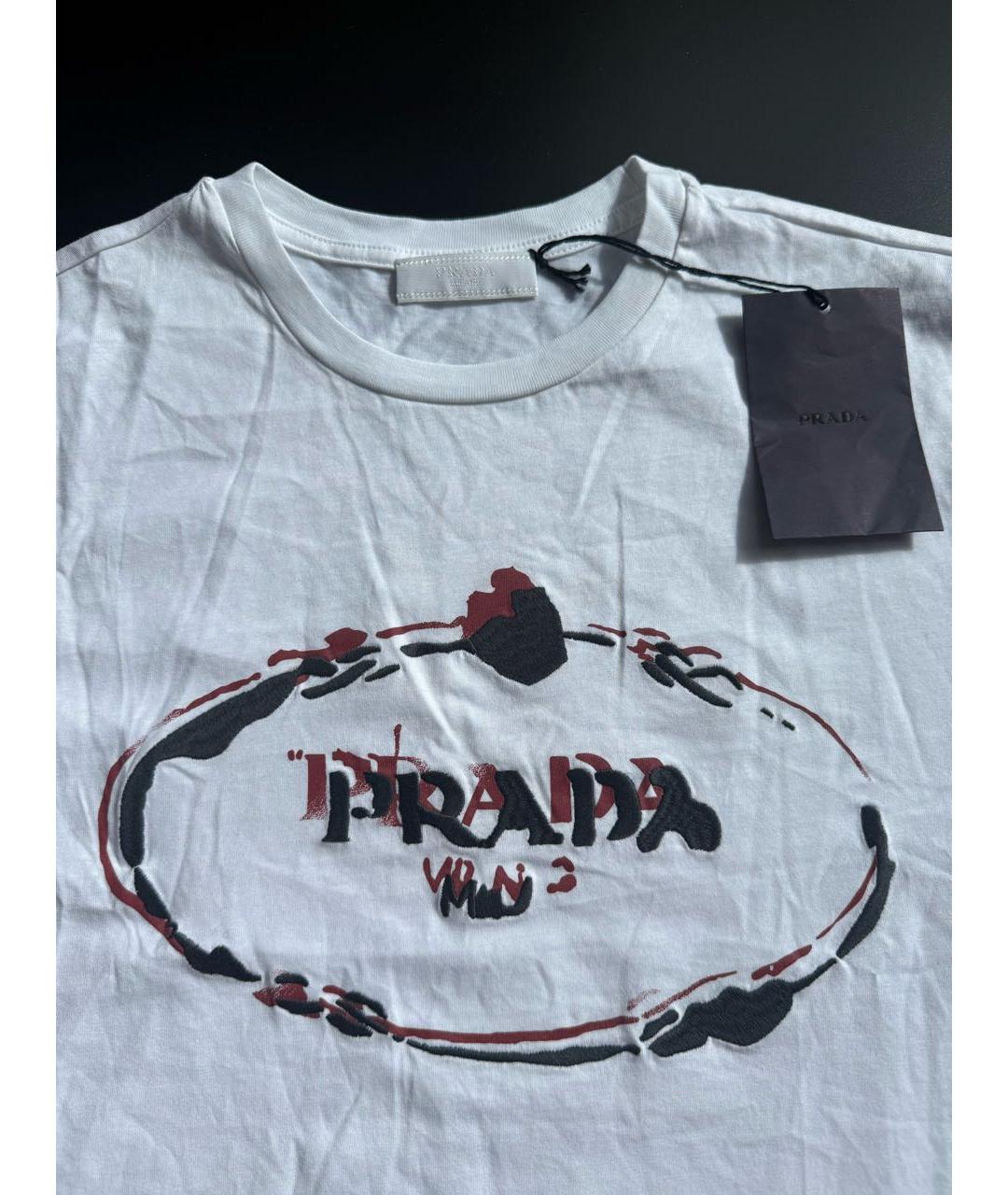 PRADA Белая хлопковая футболка, фото 2