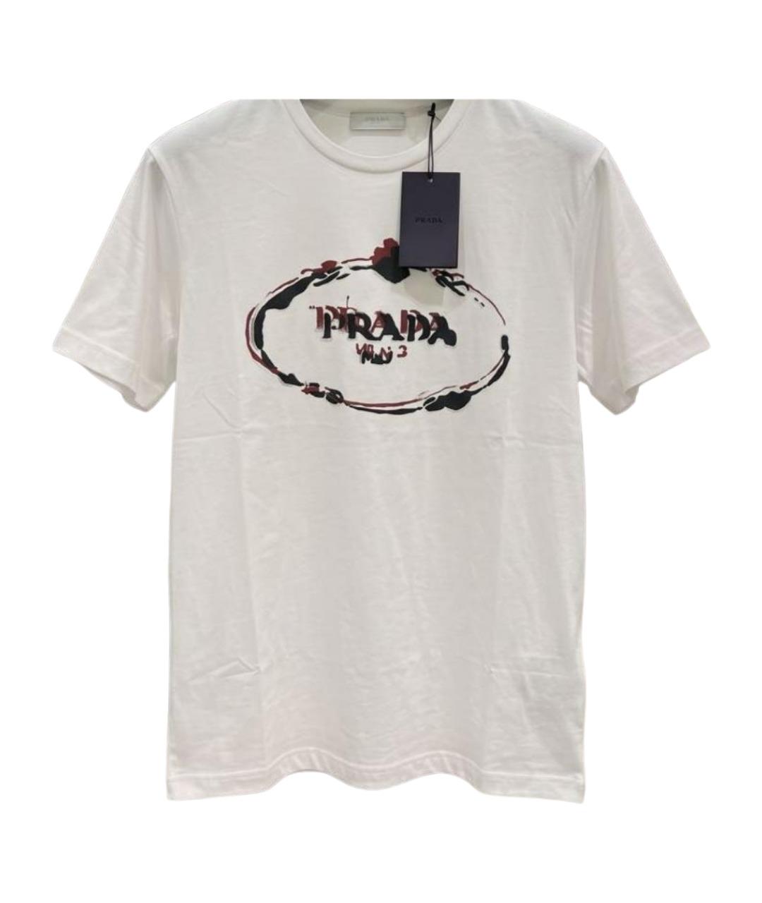 PRADA Белая хлопковая футболка, фото 1