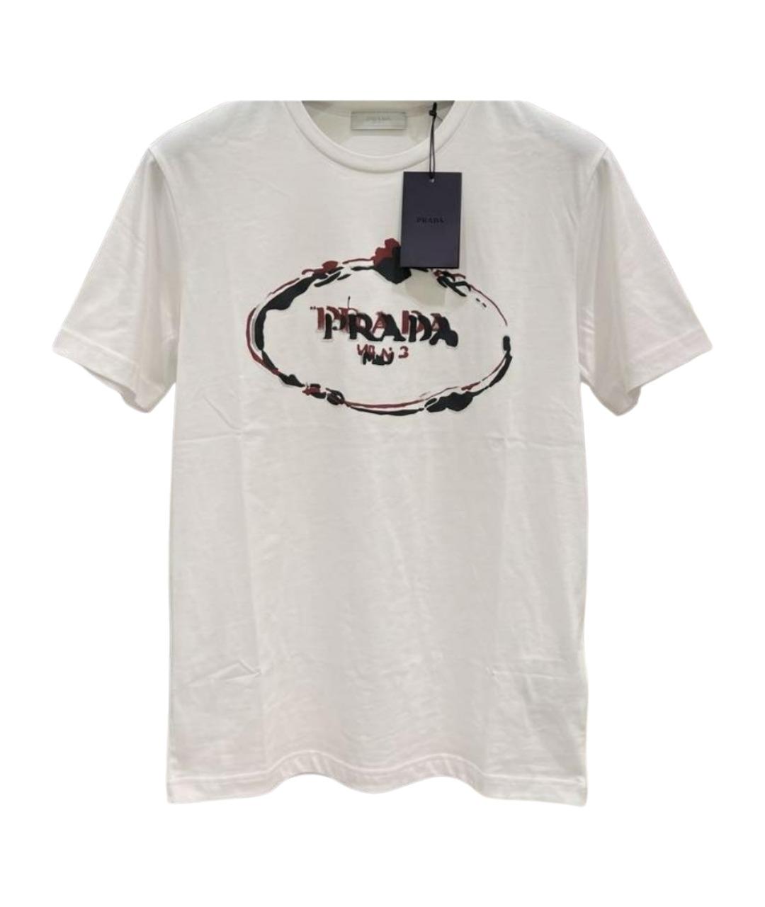 PRADA Белая хлопковая футболка, фото 1