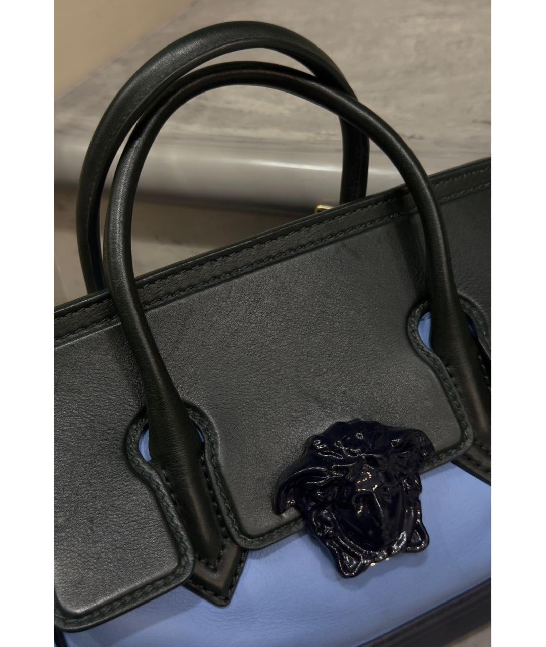 VERSACE Голубая кожаная сумка через плечо, фото 4