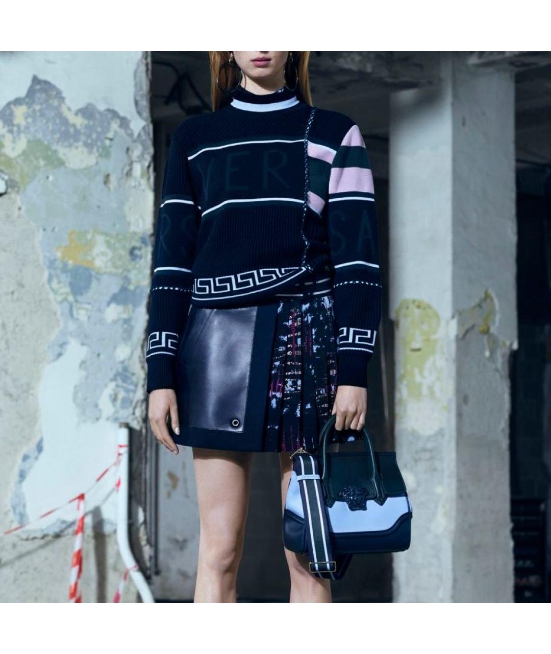VERSACE Голубая кожаная сумка через плечо, фото 2