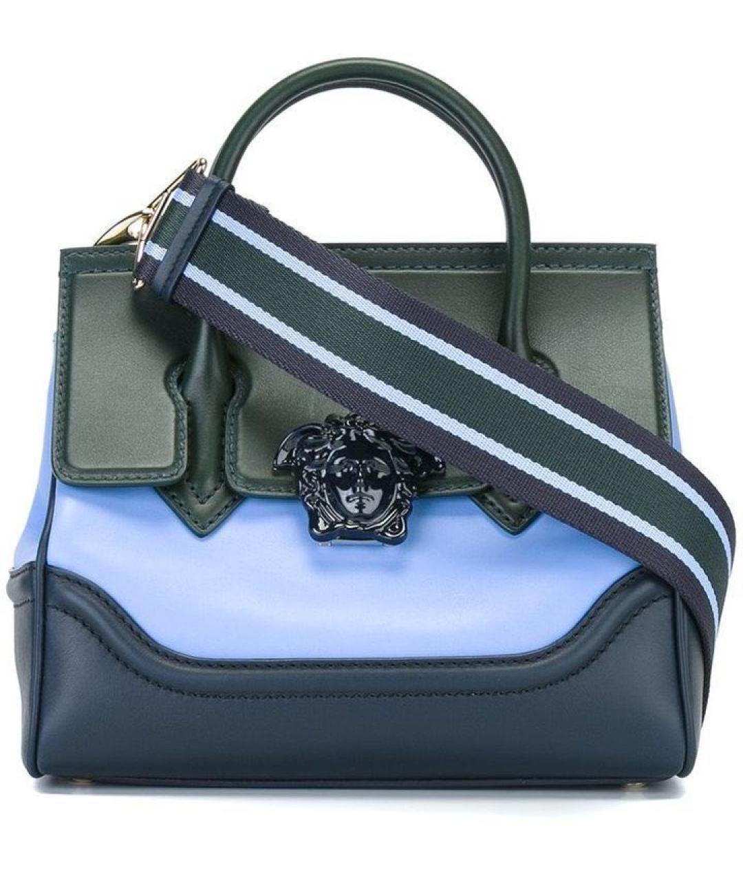 VERSACE Голубая кожаная сумка через плечо, фото 9