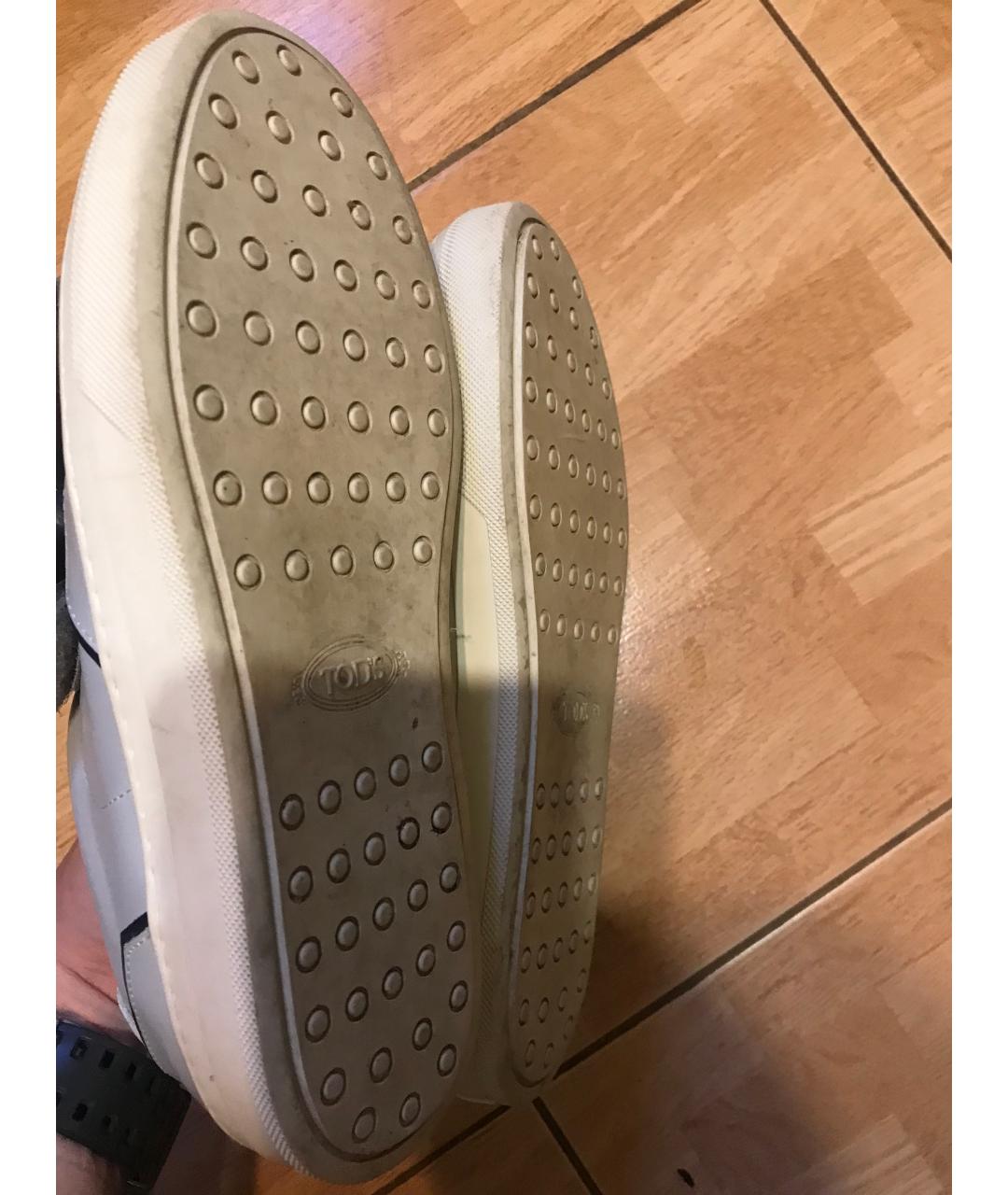 TOD'S Голубые кожаные кеды, фото 5