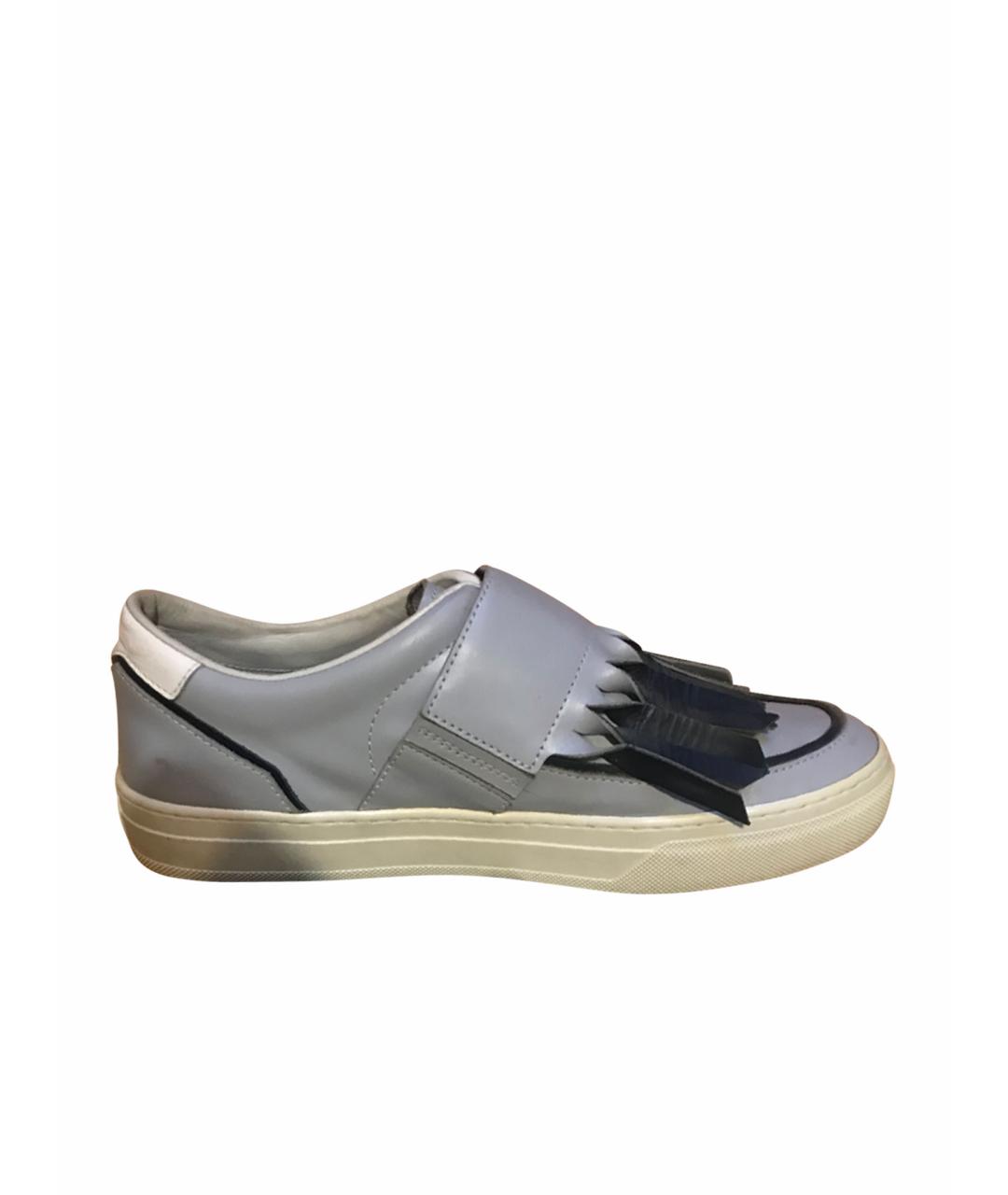 TOD'S Голубые кожаные кеды, фото 1
