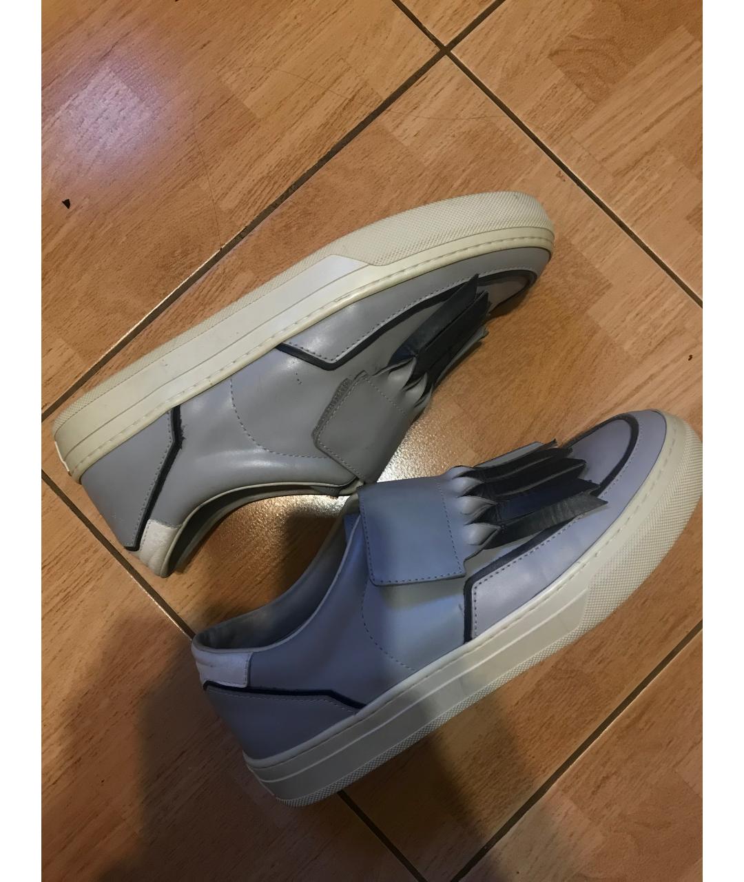 TOD'S Голубые кожаные кеды, фото 2
