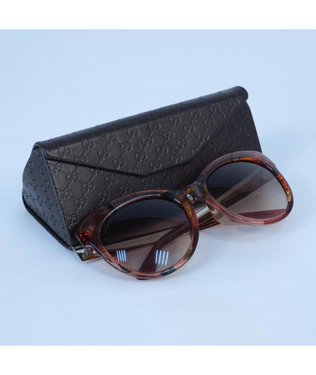 GUCCI Коричневые пластиковые солнцезащитные очки, фото 6