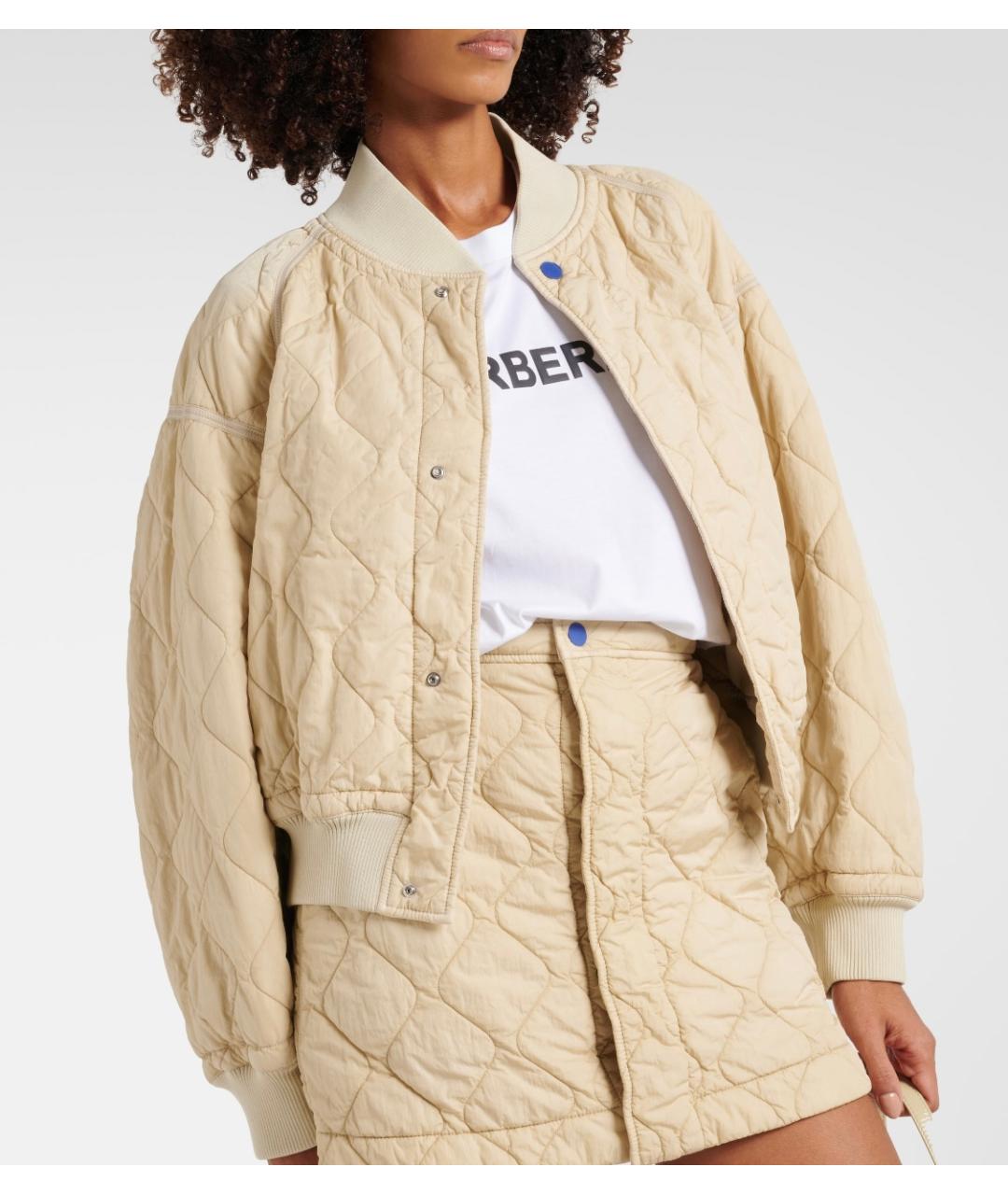 BURBERRY Бежевая полиамидовая куртка, фото 5