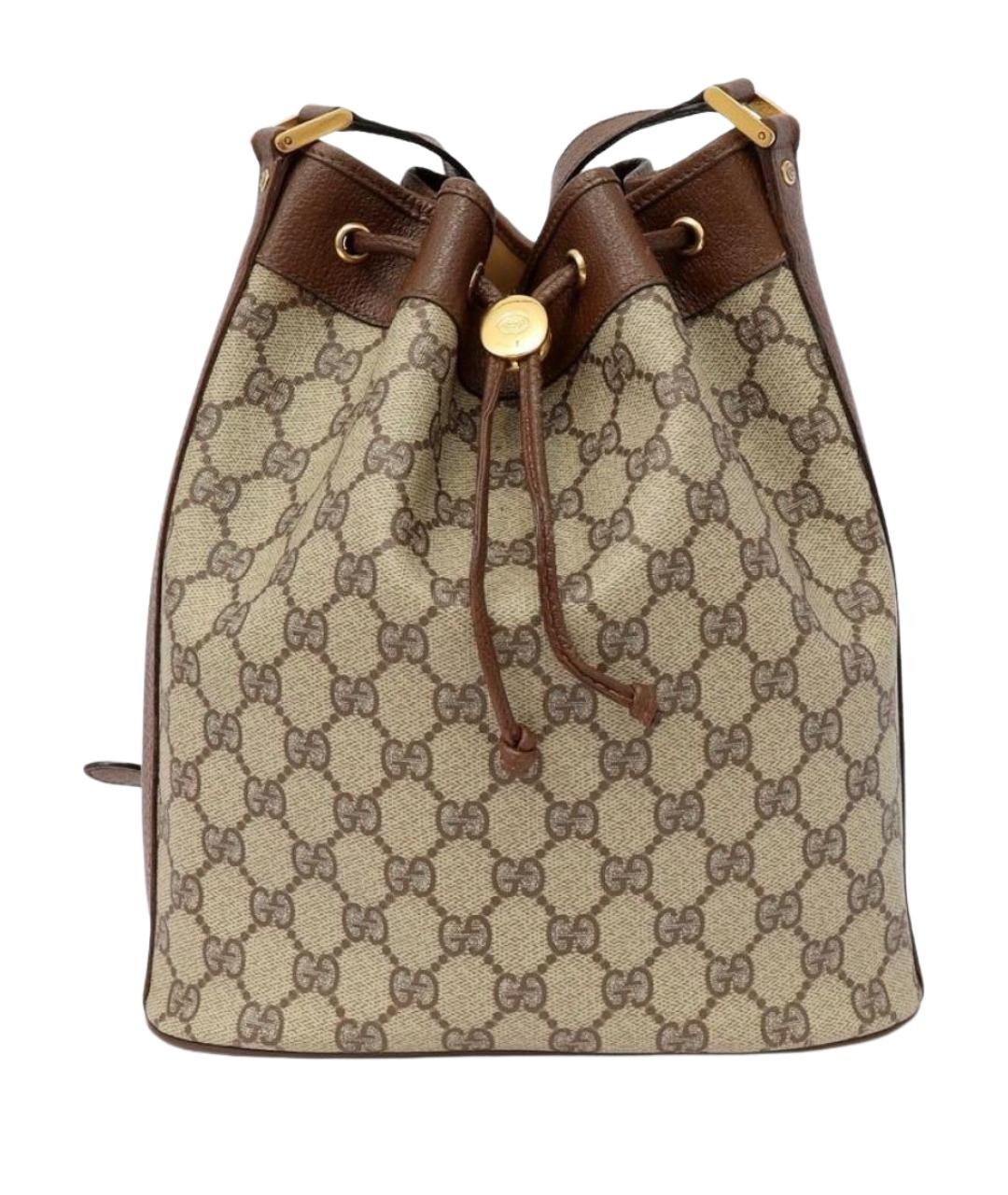 GUCCI Коричневая сумка через плечо из канвы, фото 1