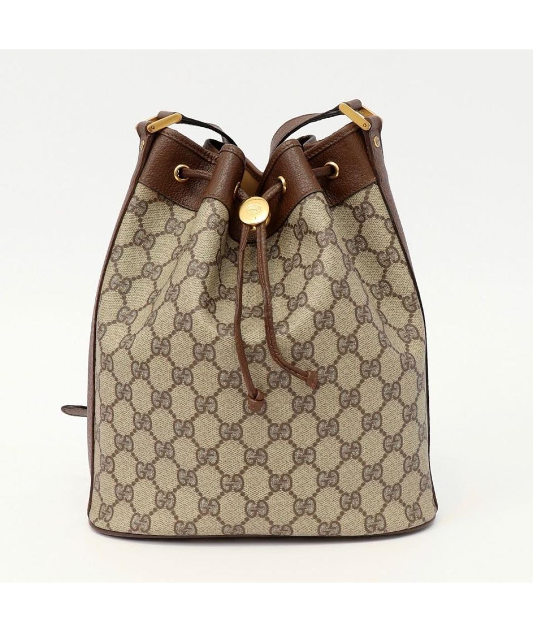 GUCCI Коричневая сумка через плечо из канвы, фото 5