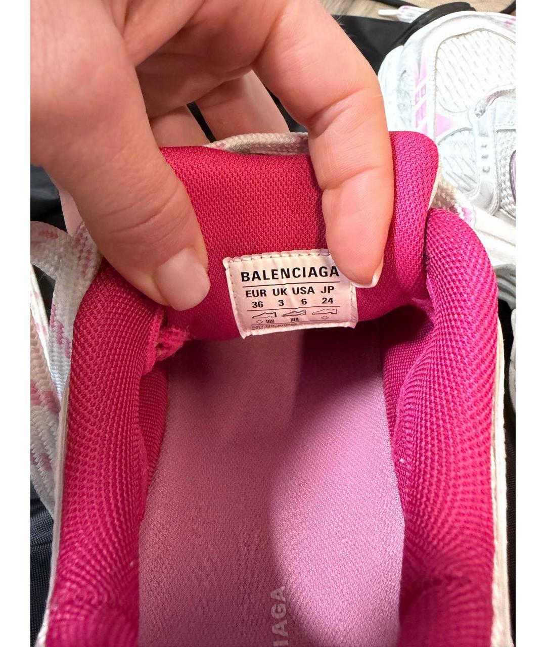 BALENCIAGA Розовые кожаные кроссовки, фото 7
