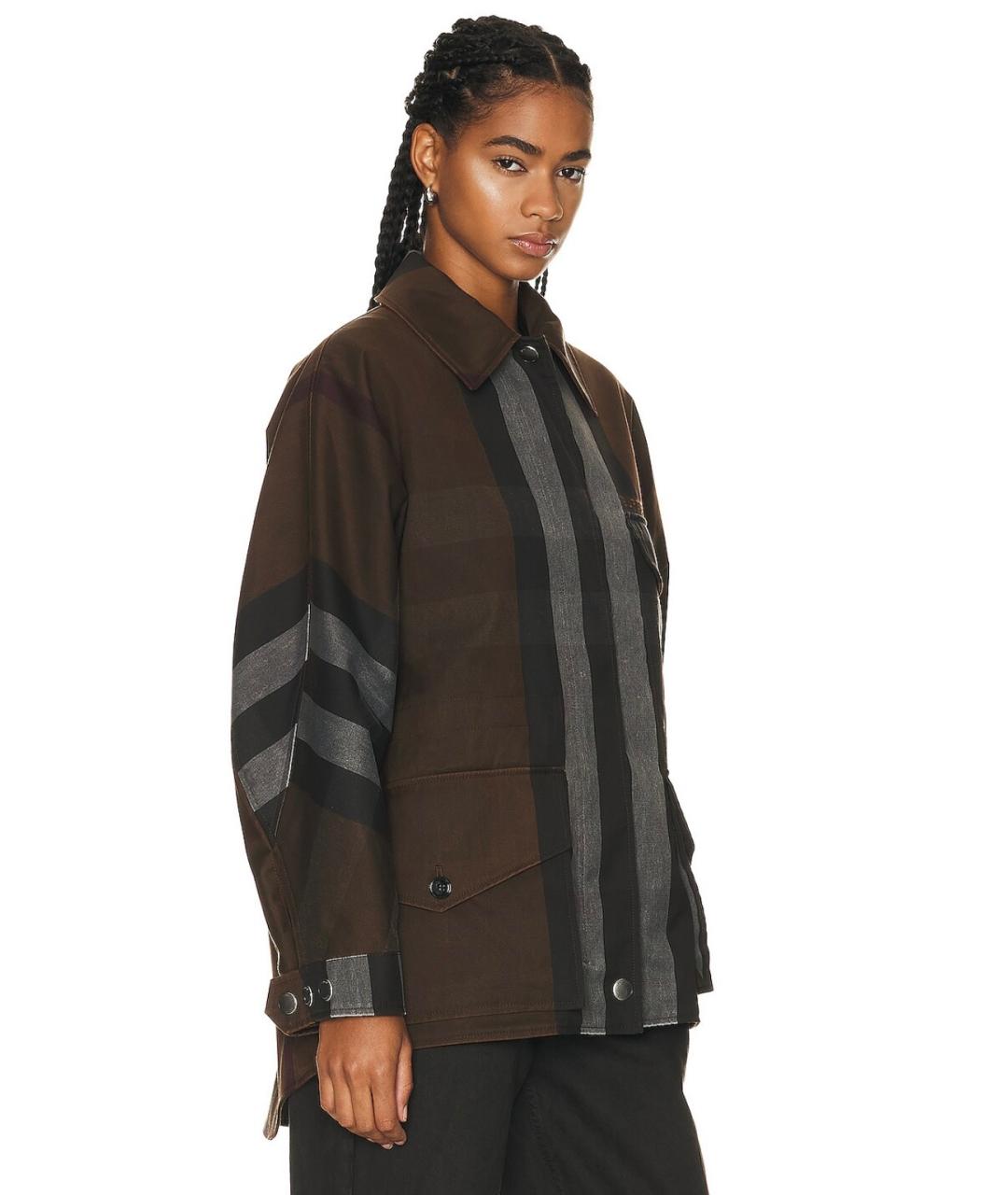 BURBERRY Коричневая полиэстеровая куртка, фото 4