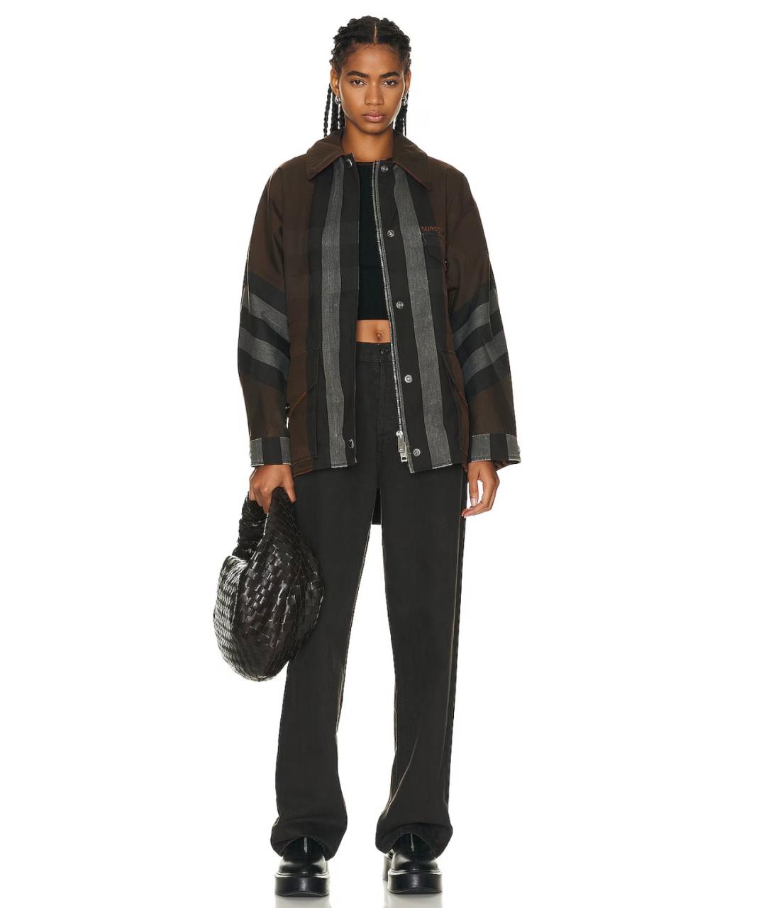 BURBERRY Коричневая полиэстеровая куртка, фото 6