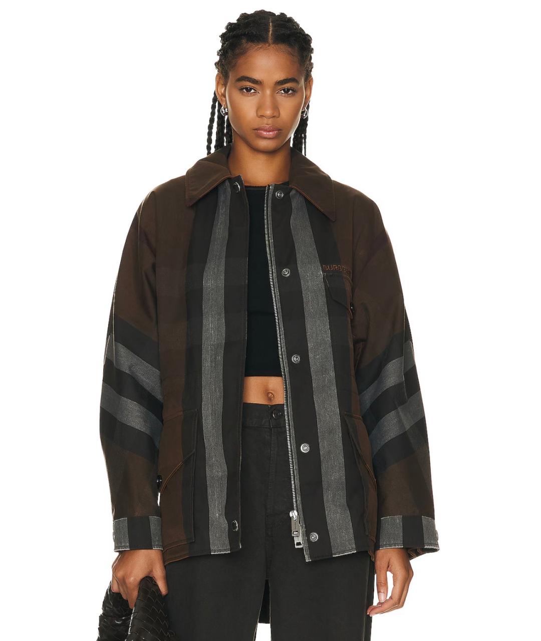 BURBERRY Коричневая полиэстеровая куртка, фото 3