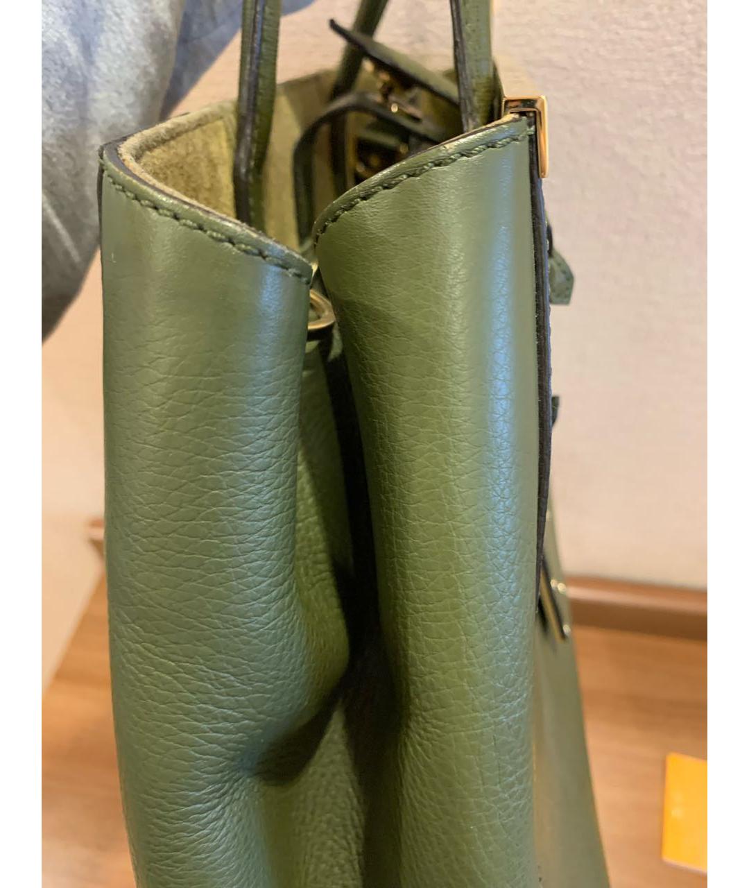 FENDI Зеленая кожаная сумка тоут, фото 6