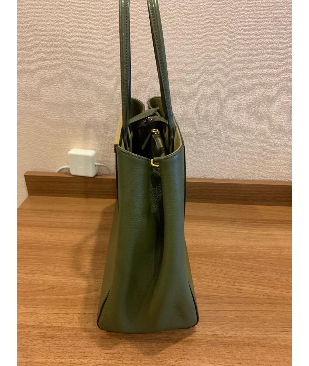FENDI Зеленая кожаная сумка тоут, фото 2