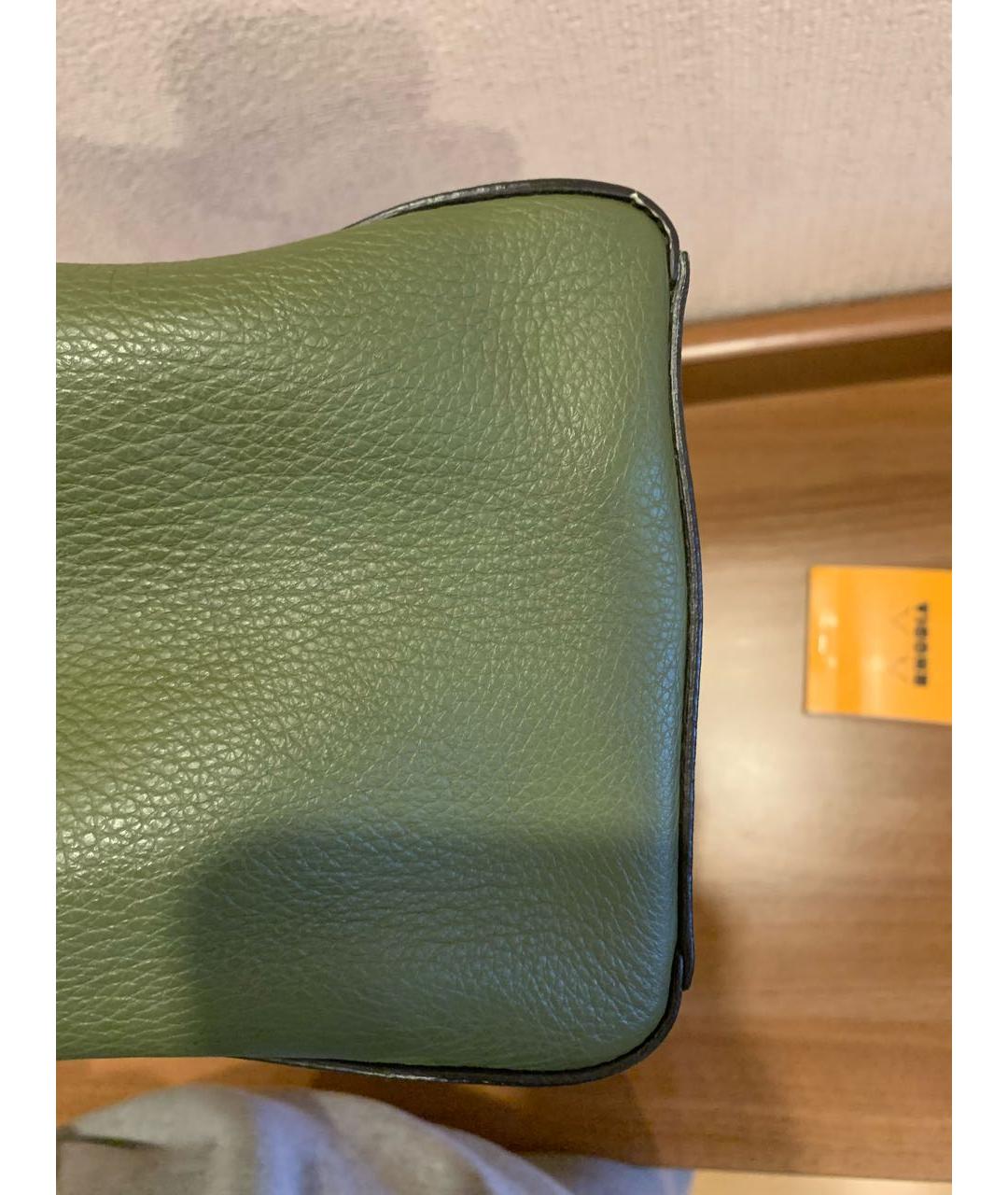FENDI Зеленая кожаная сумка тоут, фото 7