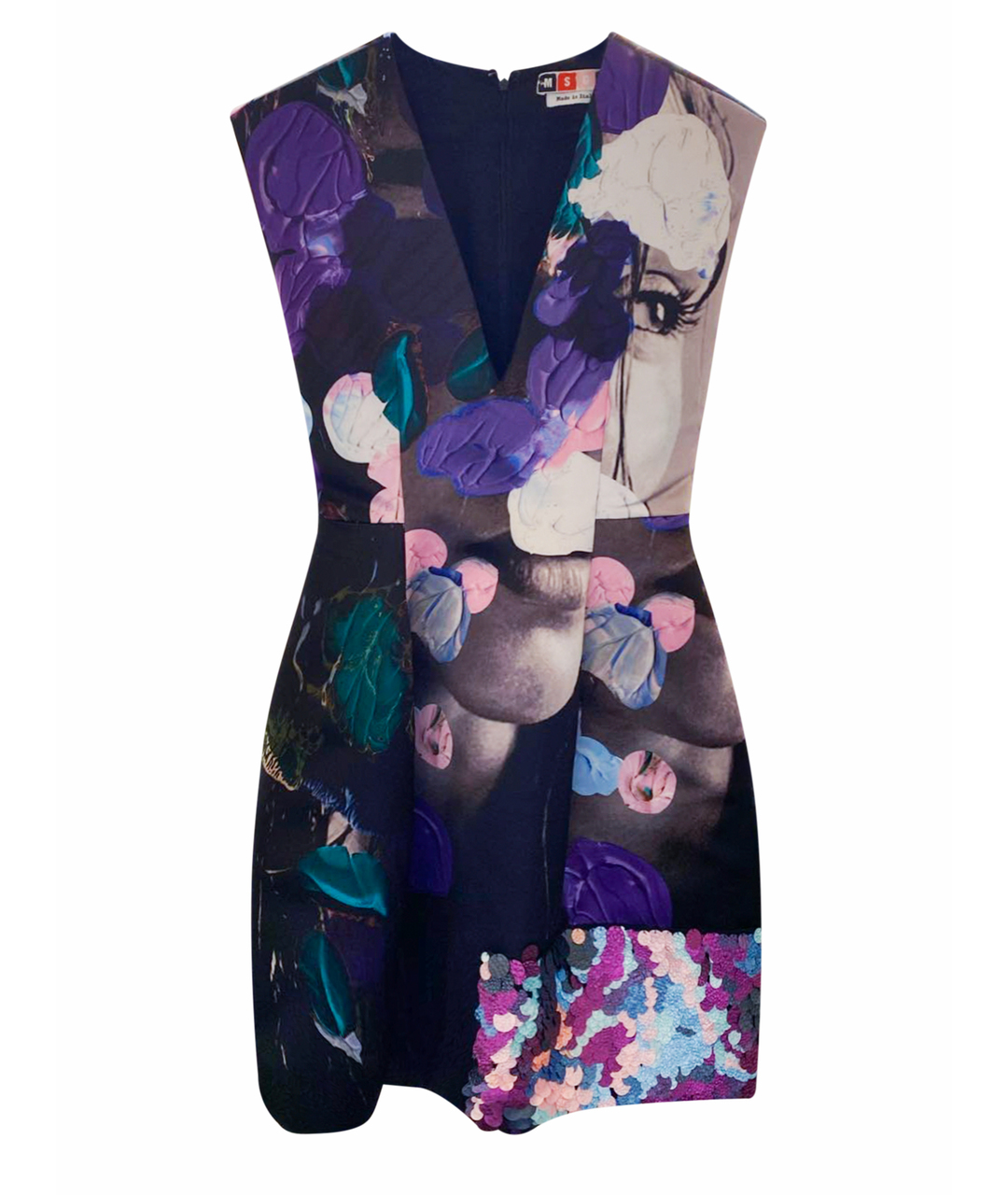 MSGM Фиолетовое полиэстеровое коктейльное платье, фото 1