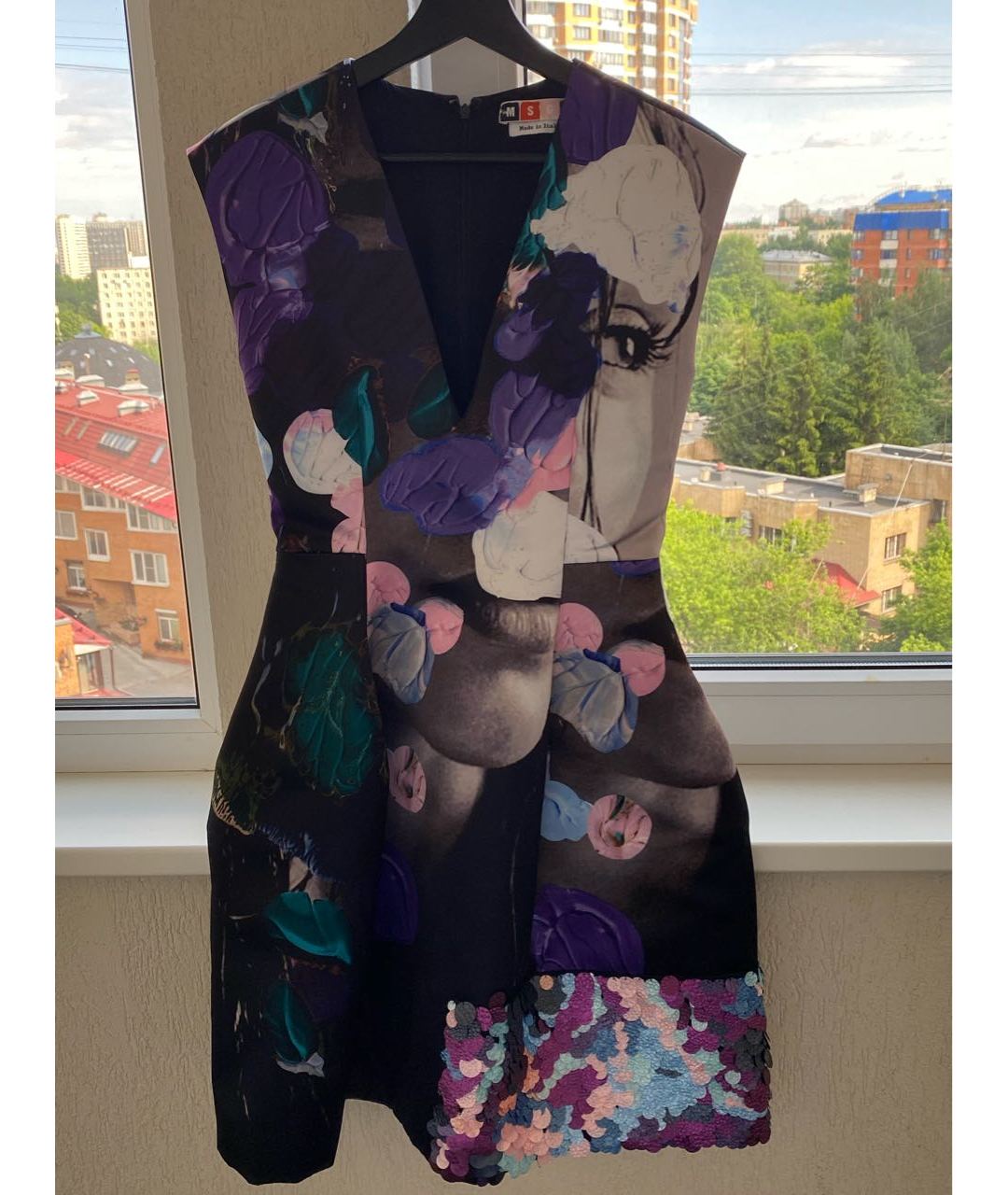 MSGM Фиолетовое полиэстеровое коктейльное платье, фото 3