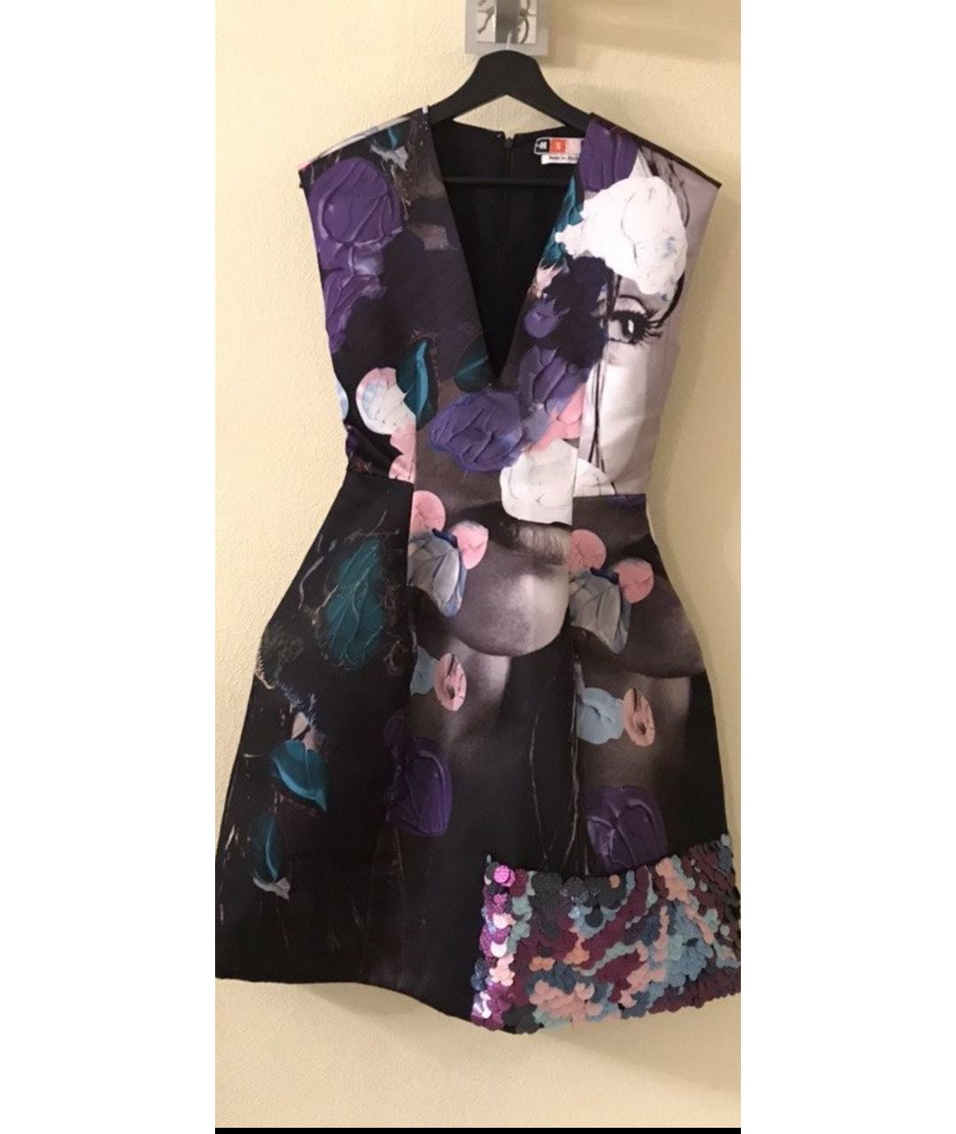 MSGM Фиолетовое полиэстеровое коктейльное платье, фото 2