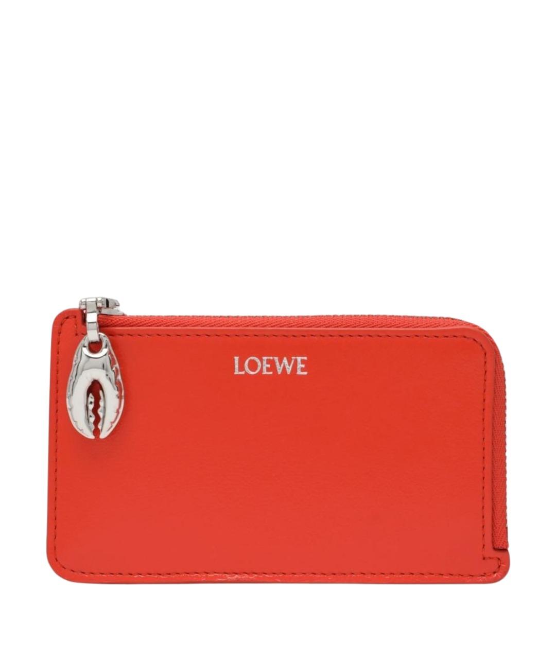 LOEWE Оранжевый кожаный кардхолдер, фото 1