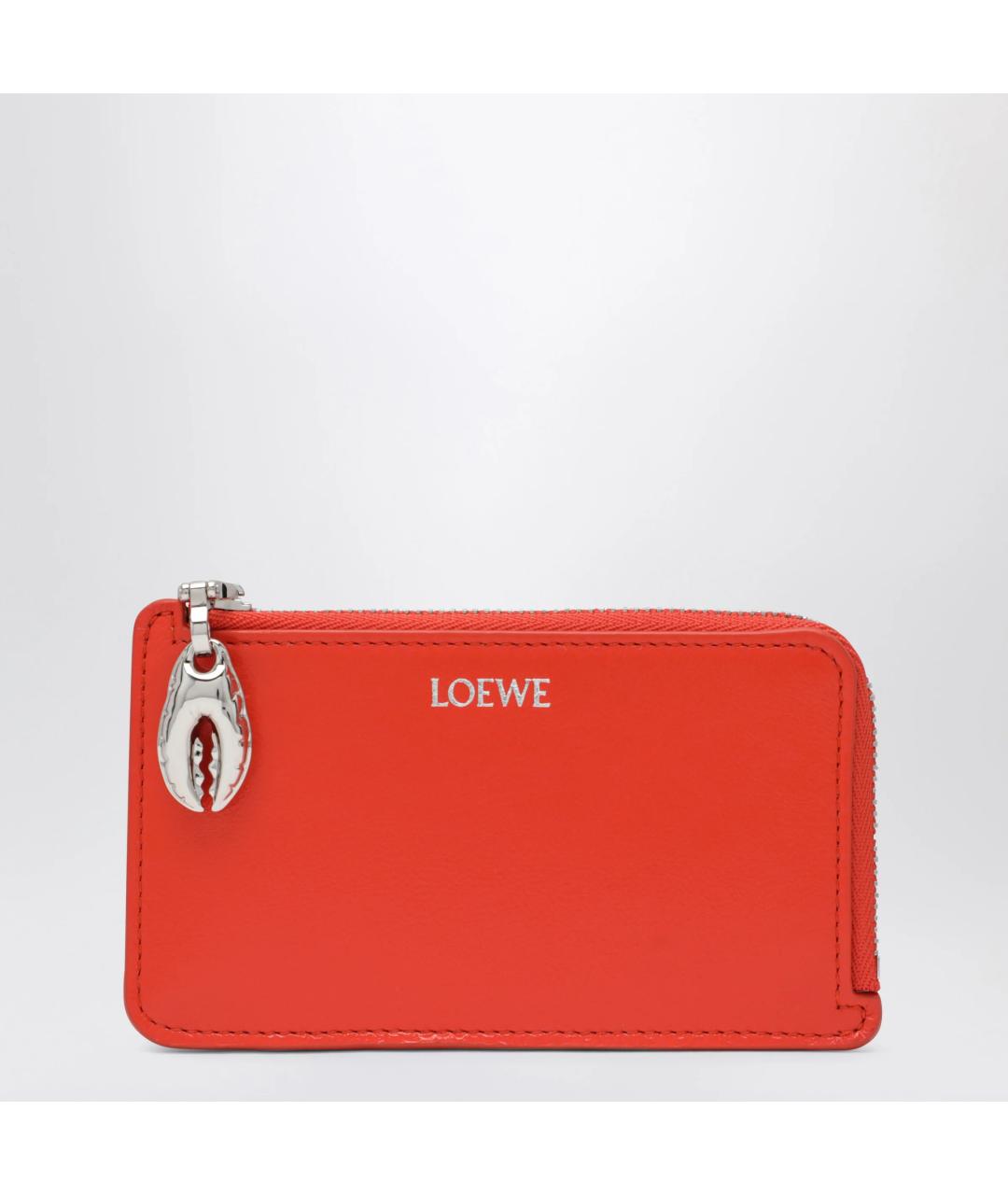 LOEWE Оранжевый кожаный кардхолдер, фото 3