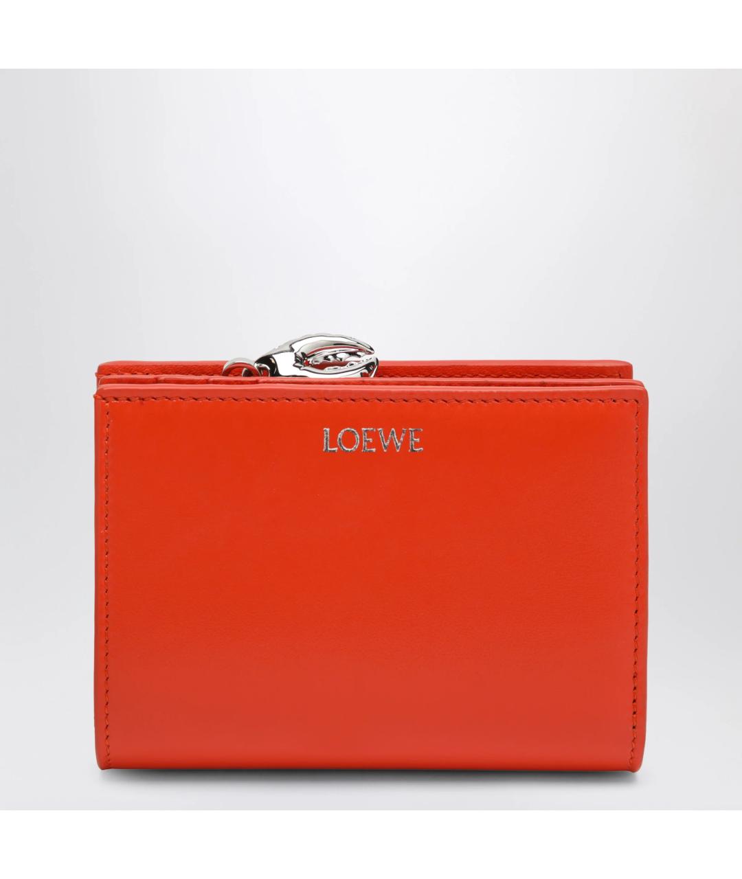LOEWE Оранжевый кожаный кошелек, фото 3