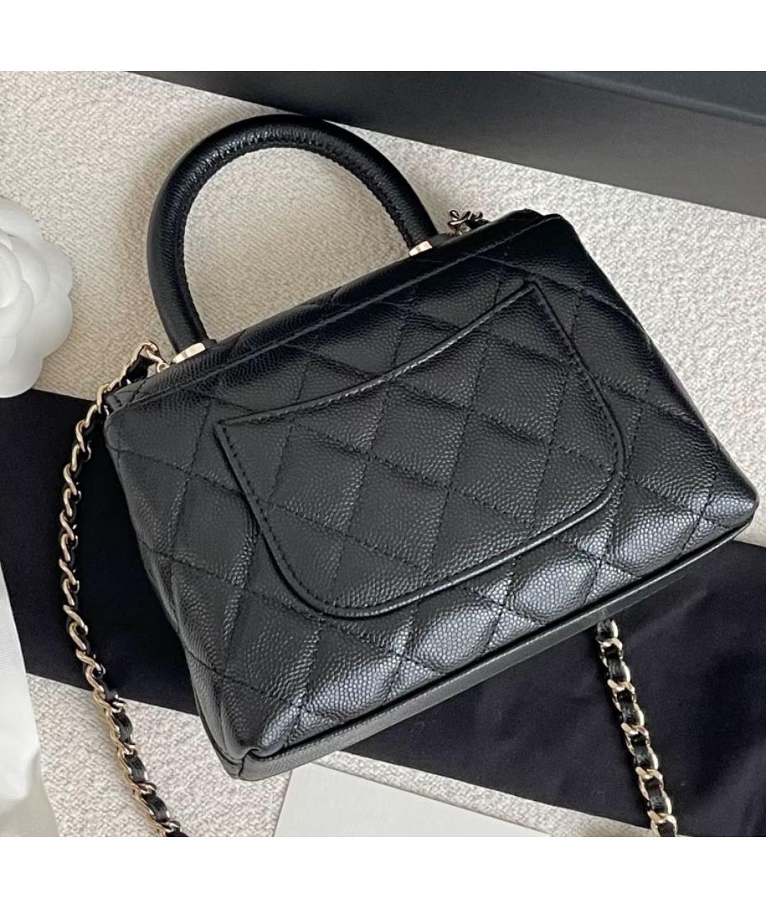CHANEL Черная кожаная сумка через плечо, фото 8