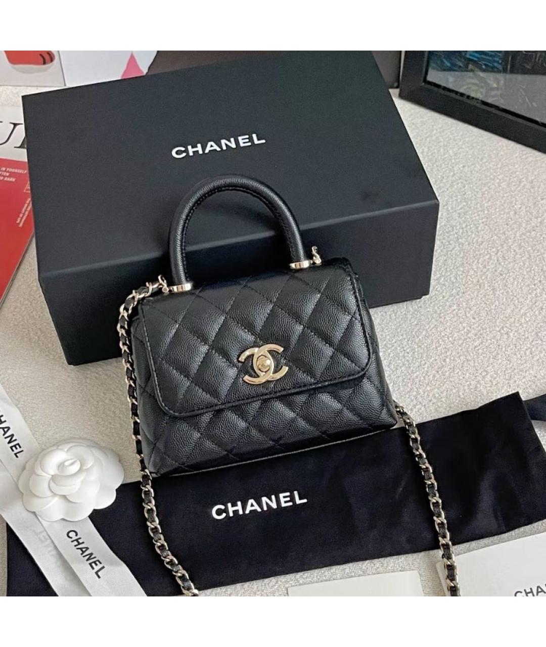 CHANEL Черная кожаная сумка через плечо, фото 5