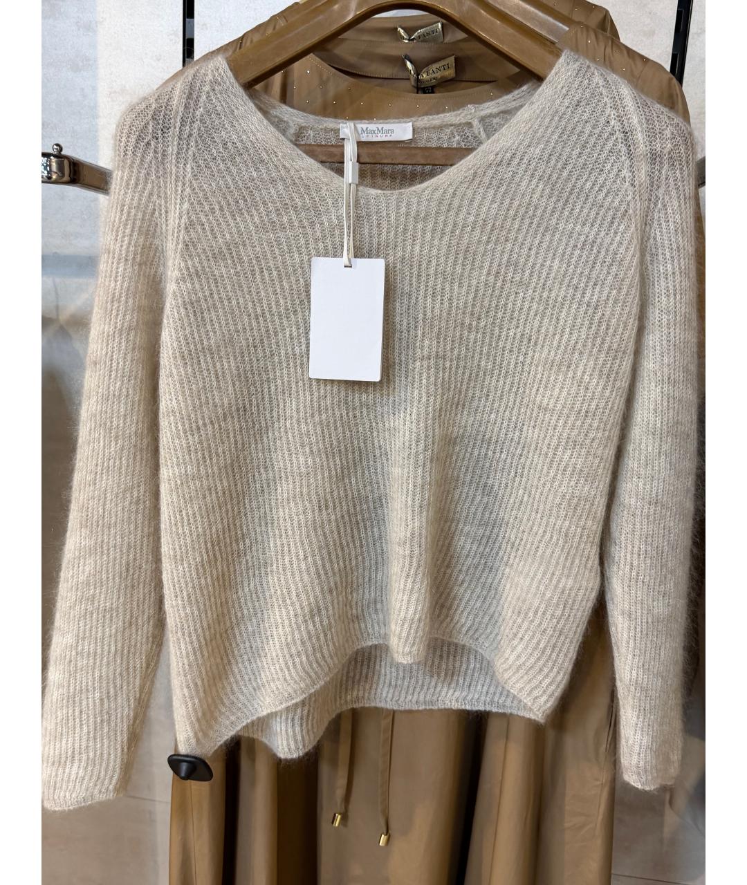 MAX MARA Бежевый кашемировый джемпер / свитер, фото 2