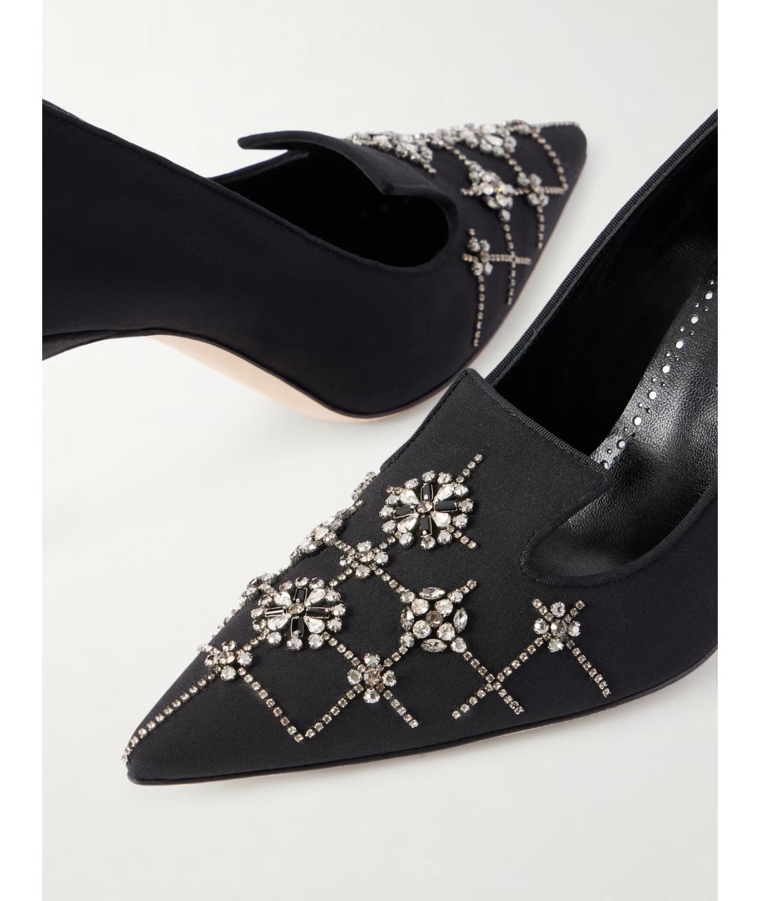 MANOLO BLAHNIK Черные текстильные туфли, фото 4