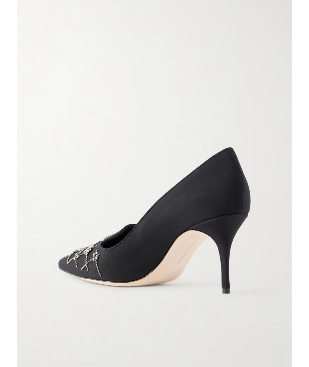 MANOLO BLAHNIK Черные текстильные туфли, фото 5