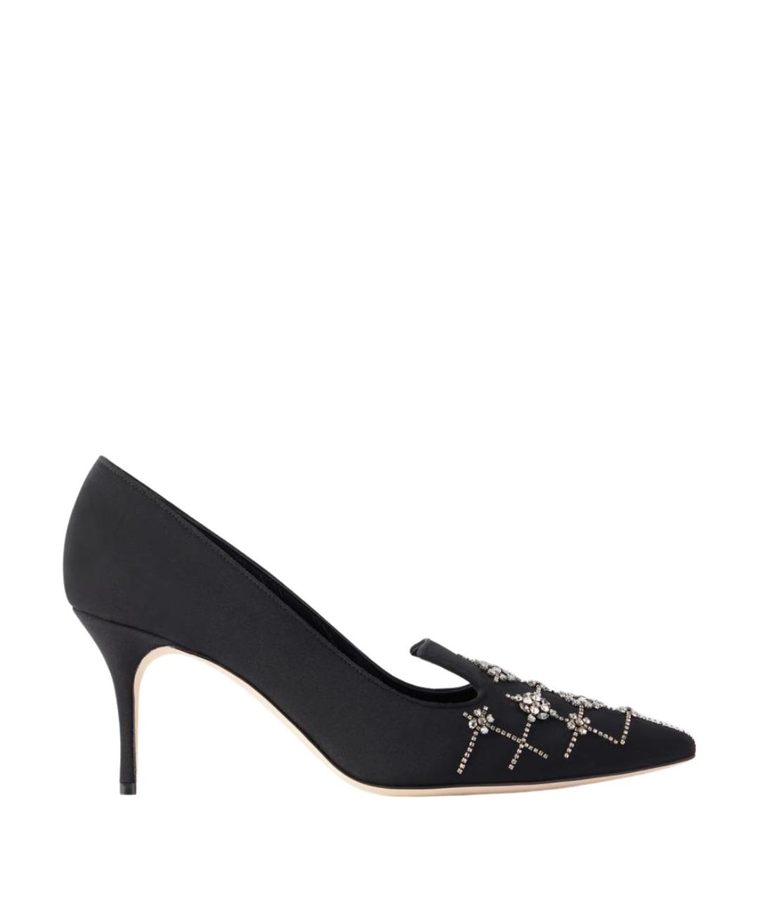 MANOLO BLAHNIK Черные текстильные туфли, фото 1
