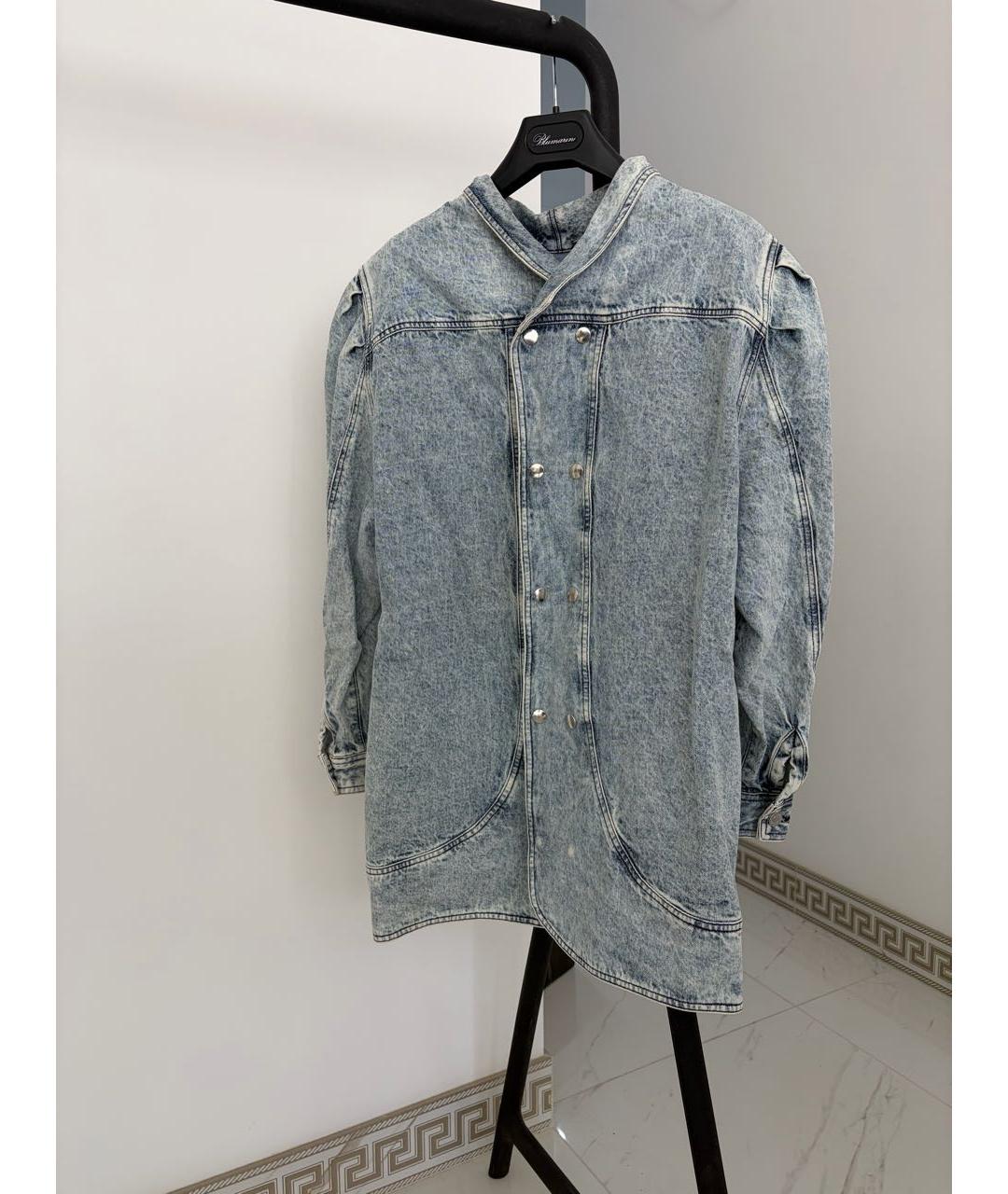 ISABEL MARANT Голубое деним повседневное платье, фото 2