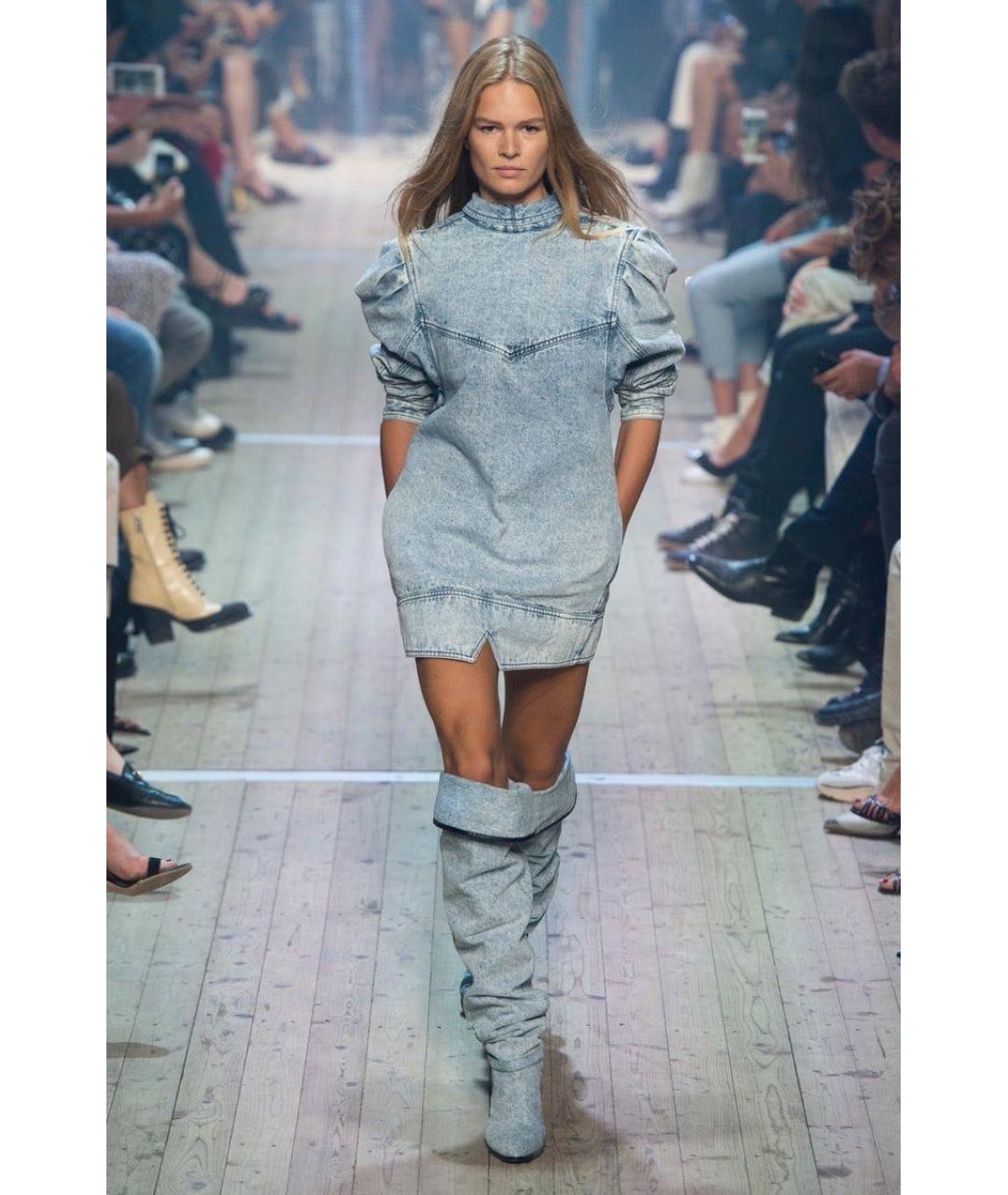ISABEL MARANT Голубое деним повседневное платье, фото 7