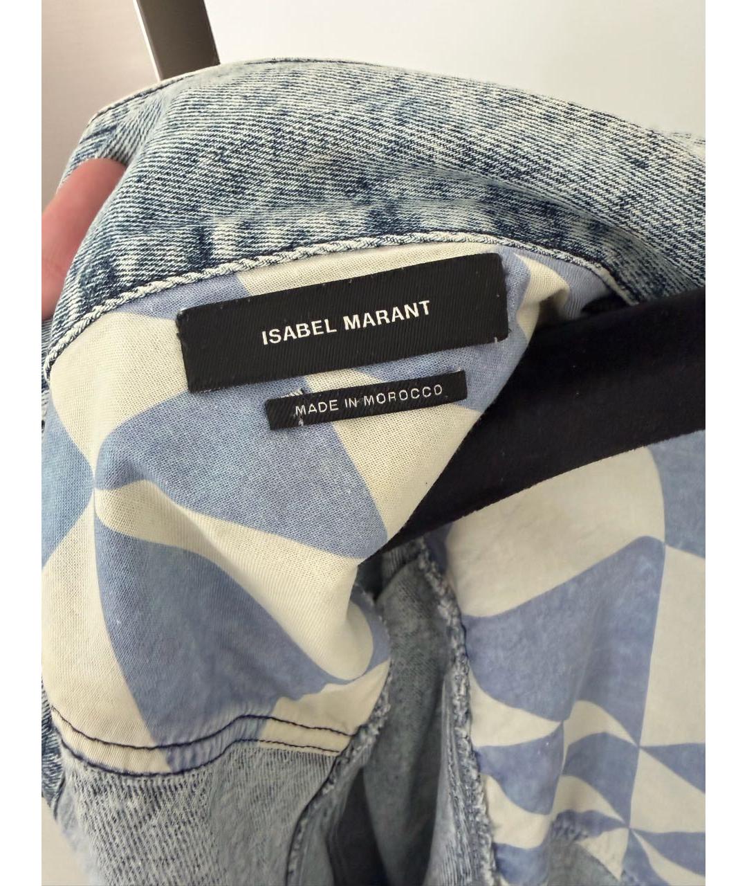 ISABEL MARANT Голубое деним повседневное платье, фото 4