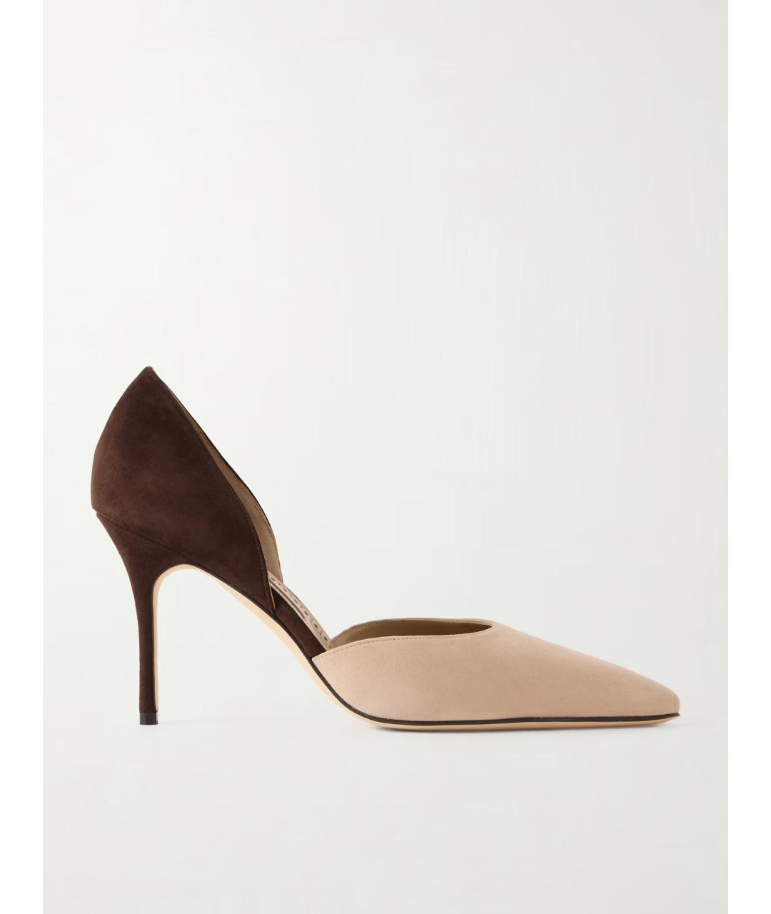 MANOLO BLAHNIK Коричневые замшевые туфли, фото 6