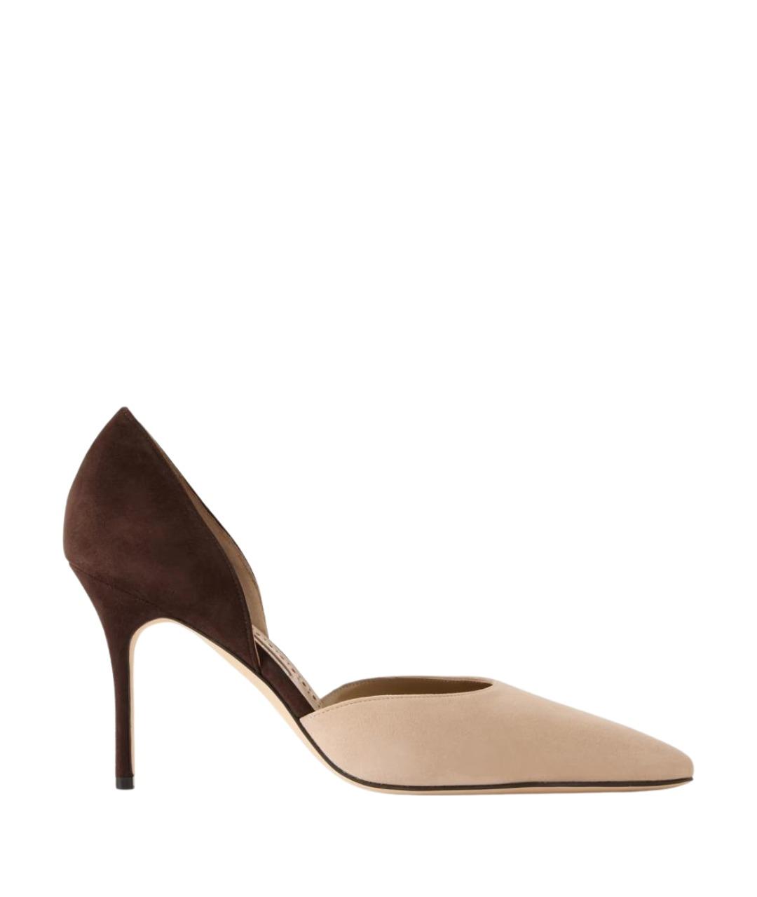 MANOLO BLAHNIK Коричневые замшевые туфли, фото 1