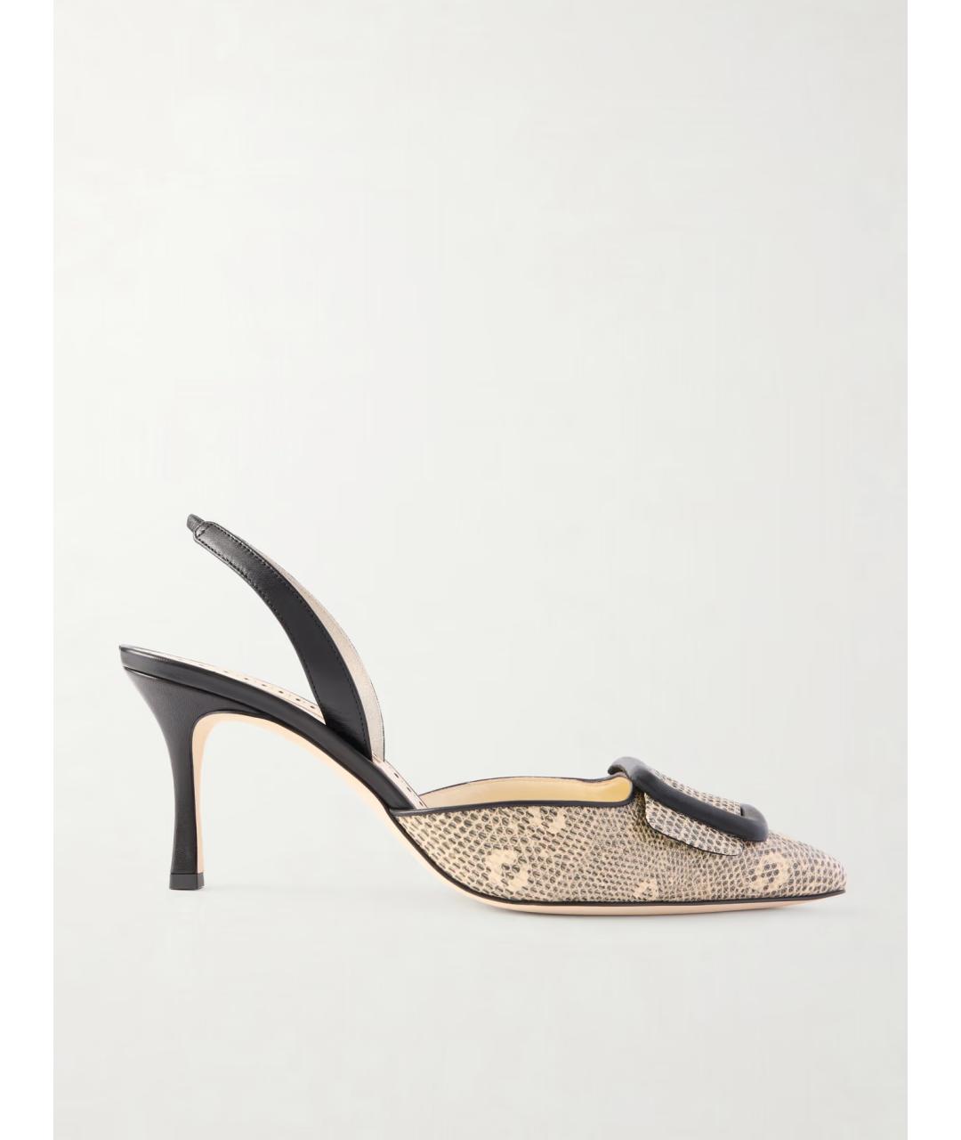 MANOLO BLAHNIK Бежевые кожаные туфли, фото 6