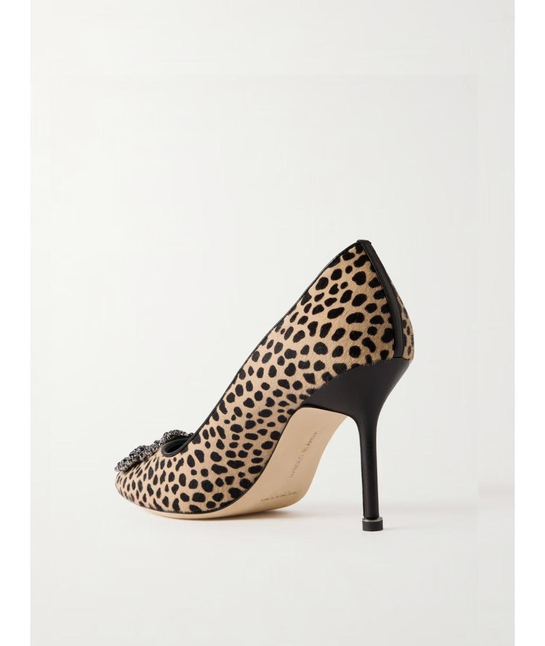 MANOLO BLAHNIK Бежевые кожаные туфли, фото 4