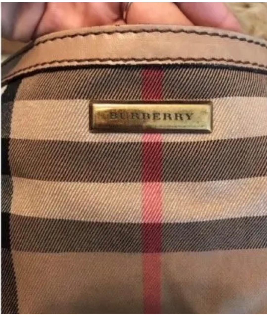 BURBERRY Бежевая дорожная/спортивная сумка из канвы, фото 5