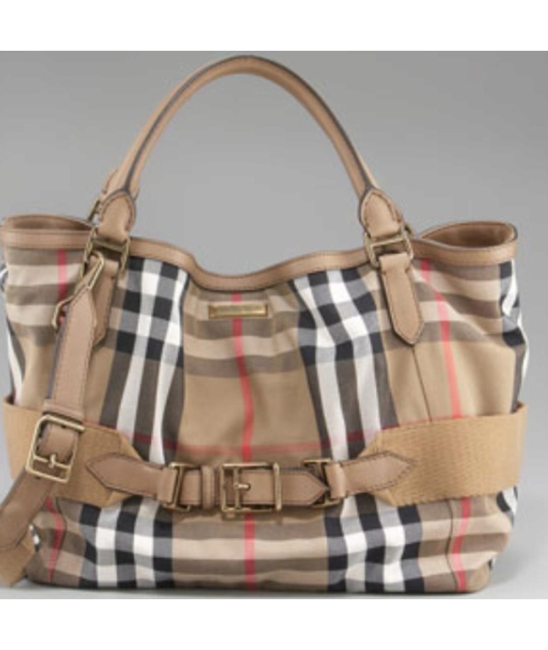 BURBERRY Бежевая дорожная/спортивная сумка из канвы, фото 6