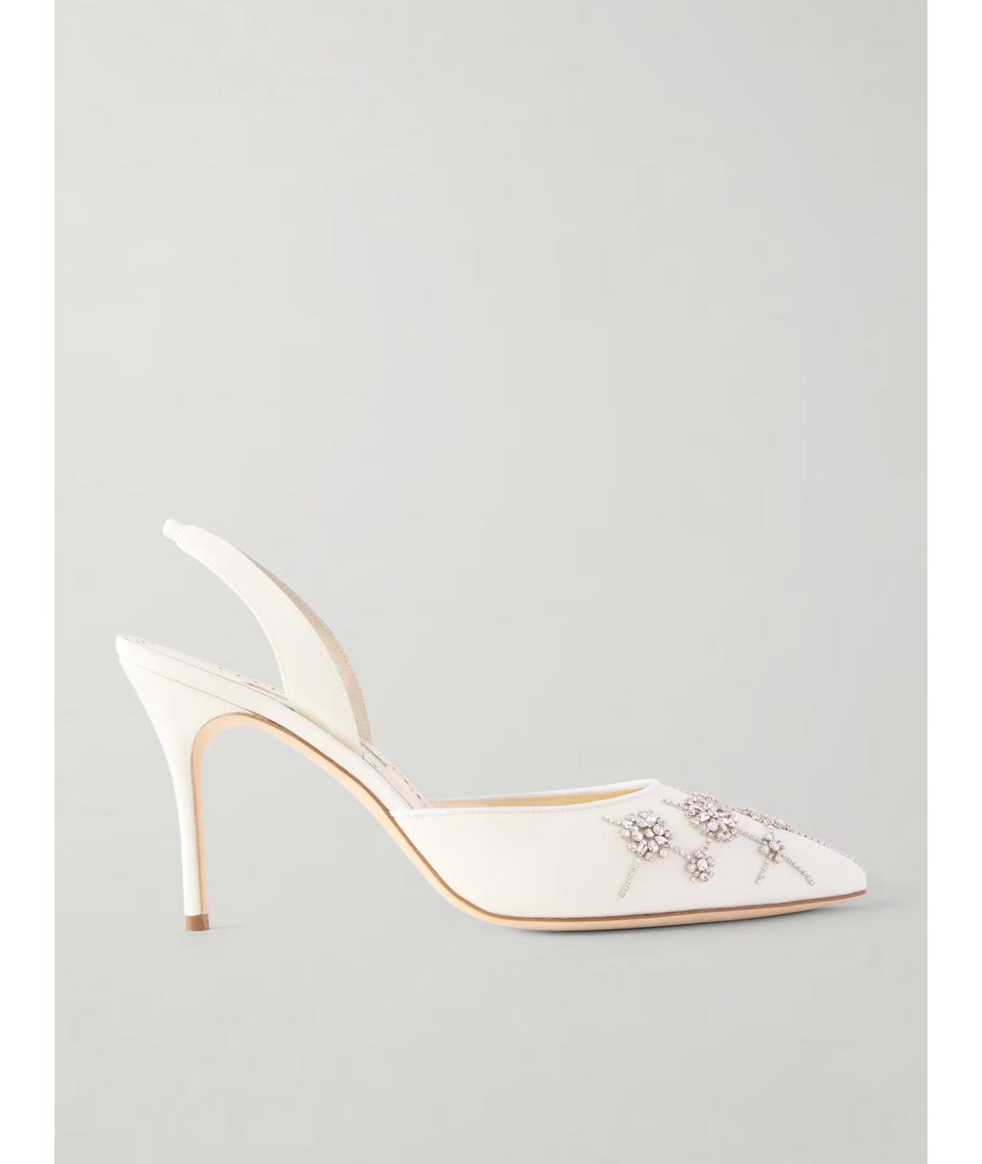 MANOLO BLAHNIK Белые текстильные туфли, фото 6