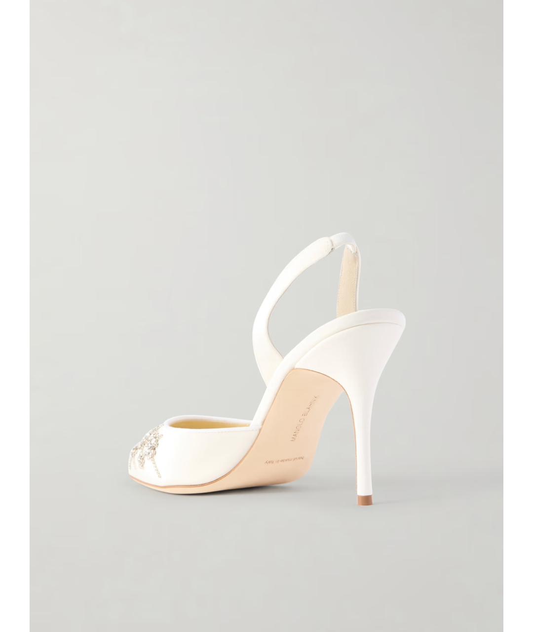 MANOLO BLAHNIK Белые текстильные туфли, фото 5