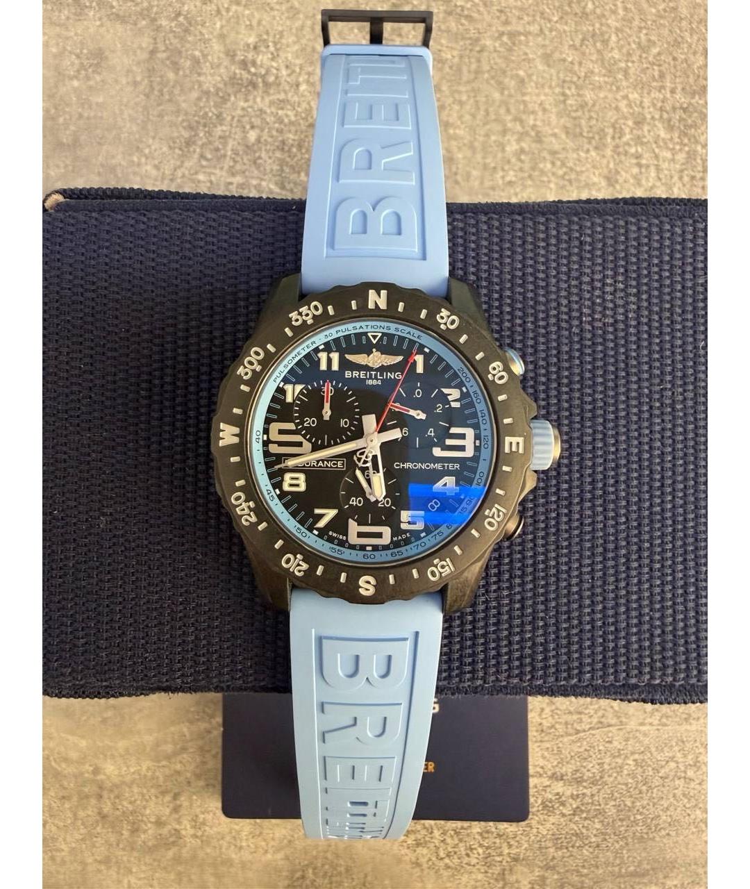 BREITLING Голубые карбоновые часы, фото 2