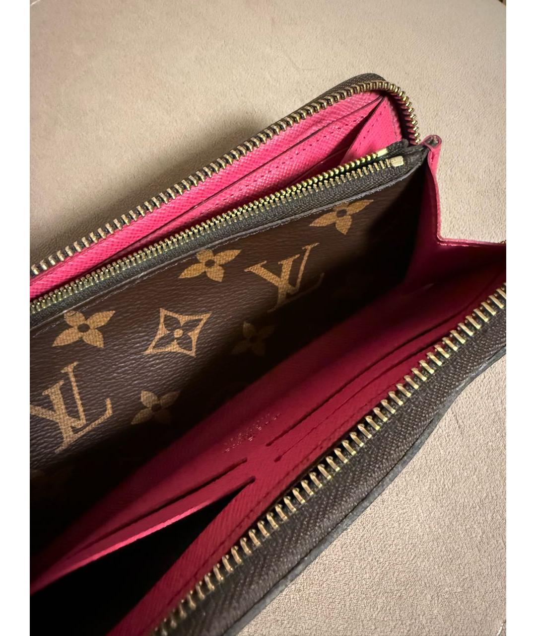LOUIS VUITTON Коричневый кожаный кошелек, фото 4